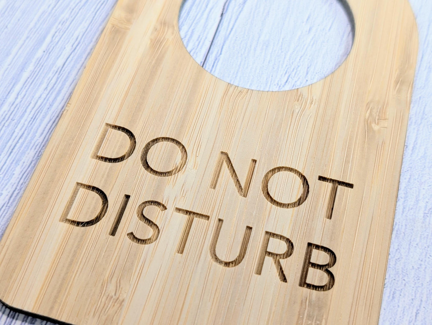 Bamboo Door Hanger – "Do Not Disturb", 89x144mm, Eco-Friendly Signage for Office, Meditation, or Study Room, Door Handle Sign