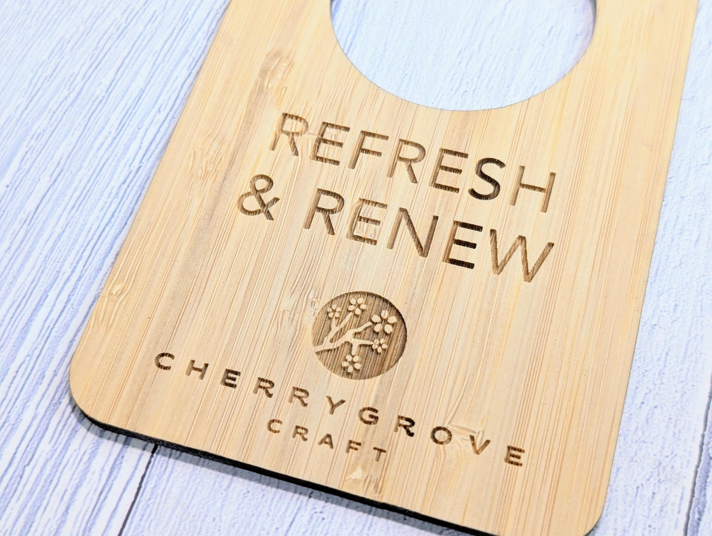 Custom Do Not Disturb Reversible Sign | Bamboo Door Hanger - Personalised Door Signage With Your Logo - for Privacy, Hotel Door Sign, B&B
