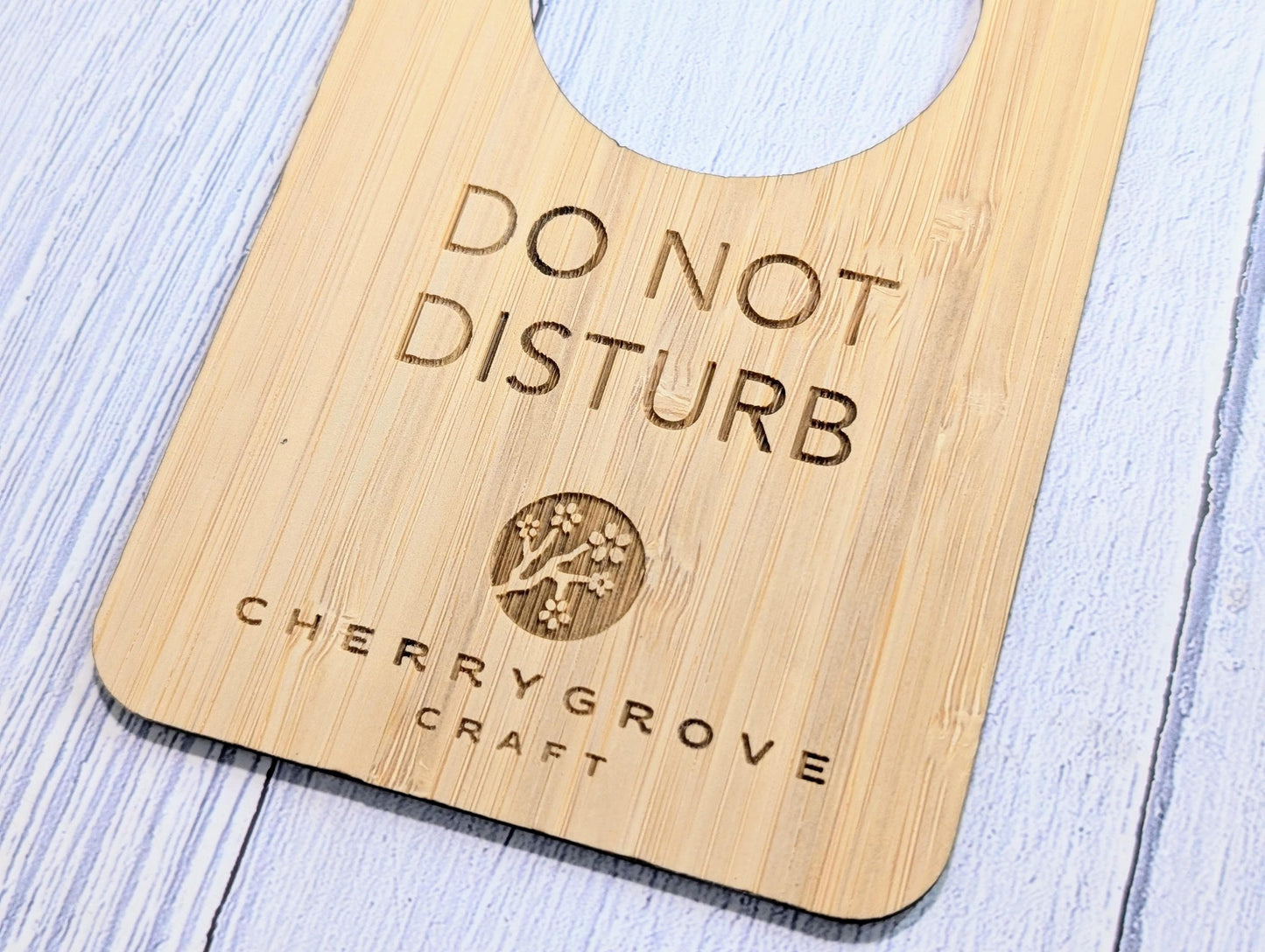 Custom Do Not Disturb Reversible Sign | Bamboo Door Hanger - Personalised Door Signage With Your Logo - for Privacy, Hotel Door Sign, B&B