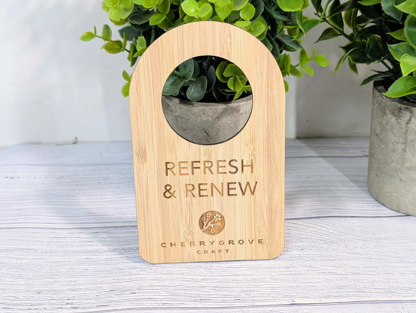 Custom Do Not Disturb Reversible Bamboo Sign | Sustainable Door Hanger - Personalised Signage - Add Your Logo - Hotel Door Sign, B&B