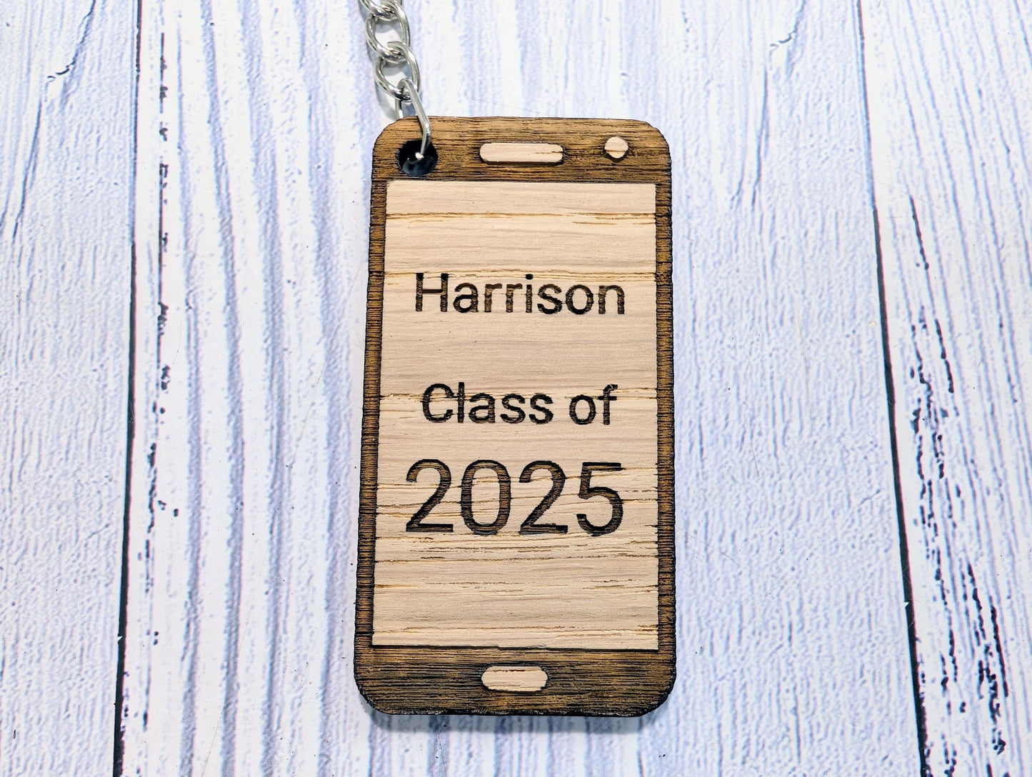 Personalised Student Keyring – "Class of Year" Teacher Gift, Mobile Phone Shape, End of Term Keepsake, Custom Class Gift, School Leavers