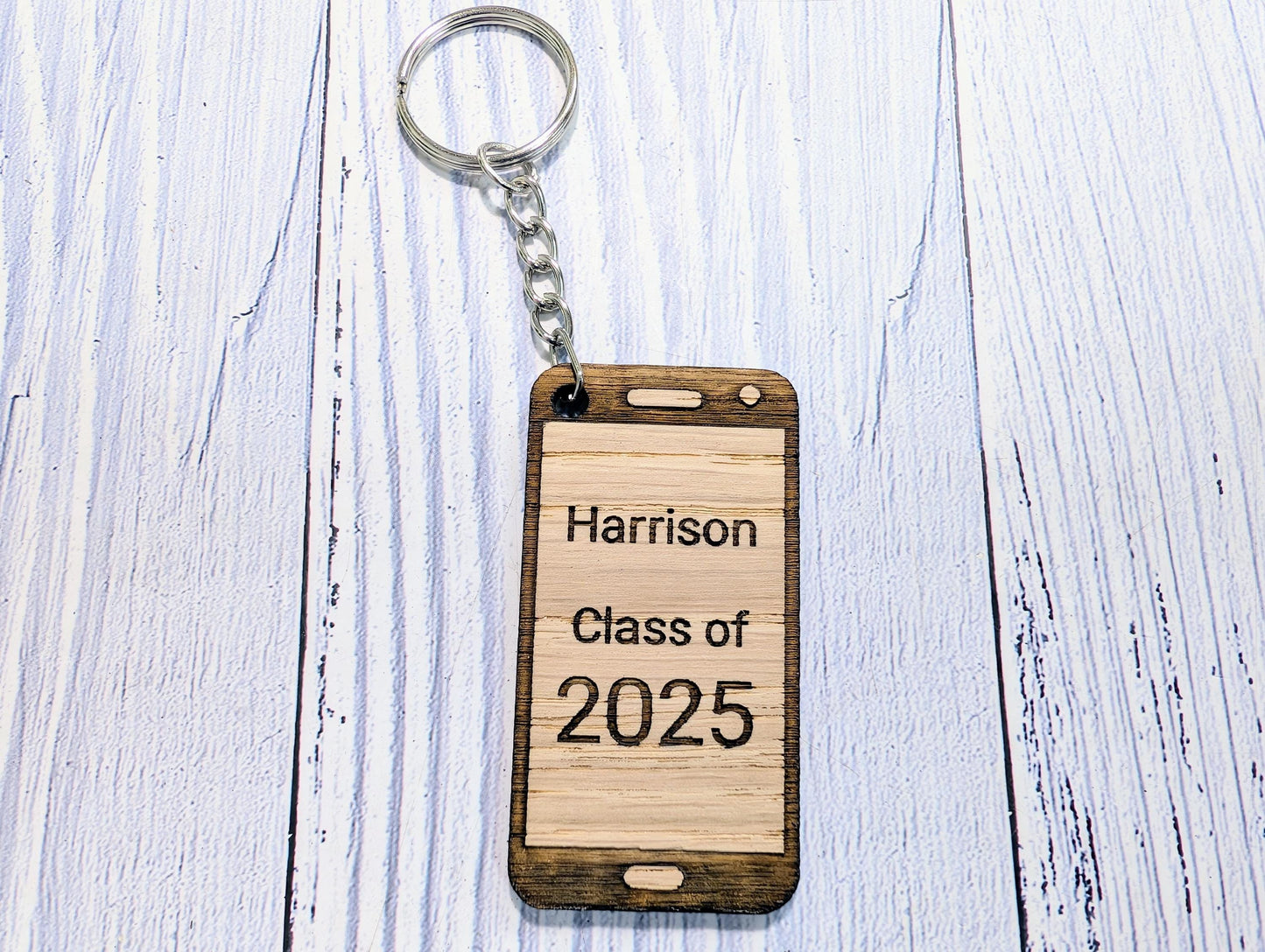 Personalised Student Keyring – "Class of Year" Teacher Gift, Mobile Phone Shape, End of Term Keepsake, Custom Class Gift, School Leavers