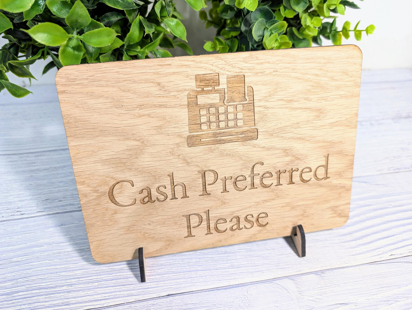 Cash Preferred Sign, Wooden Payment Sign, Small Business, Café, Market Stall, Shop, Hair Salon, Barber, Retail Counter, Craft Fair Display