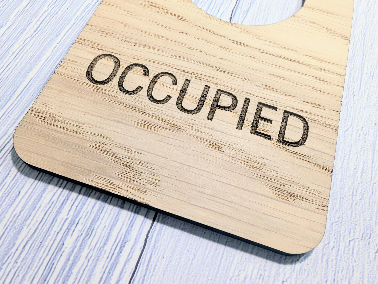 Occupied Door Hanger – Bamboo Do Not Disturb Sign – Eco Wooden Door Sign for Bathrooms, Loos, Offices – Plastic-Free Packaging
