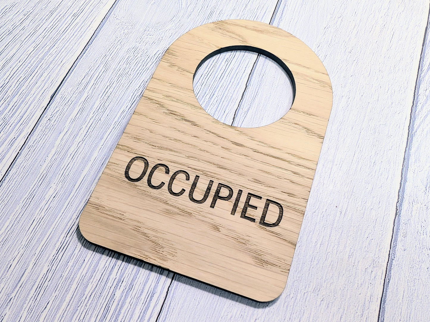Occupied Door Hanger – Bamboo Do Not Disturb Sign – Eco Wooden Door Sign for Bathrooms, Loos, Offices – Plastic-Free Packaging