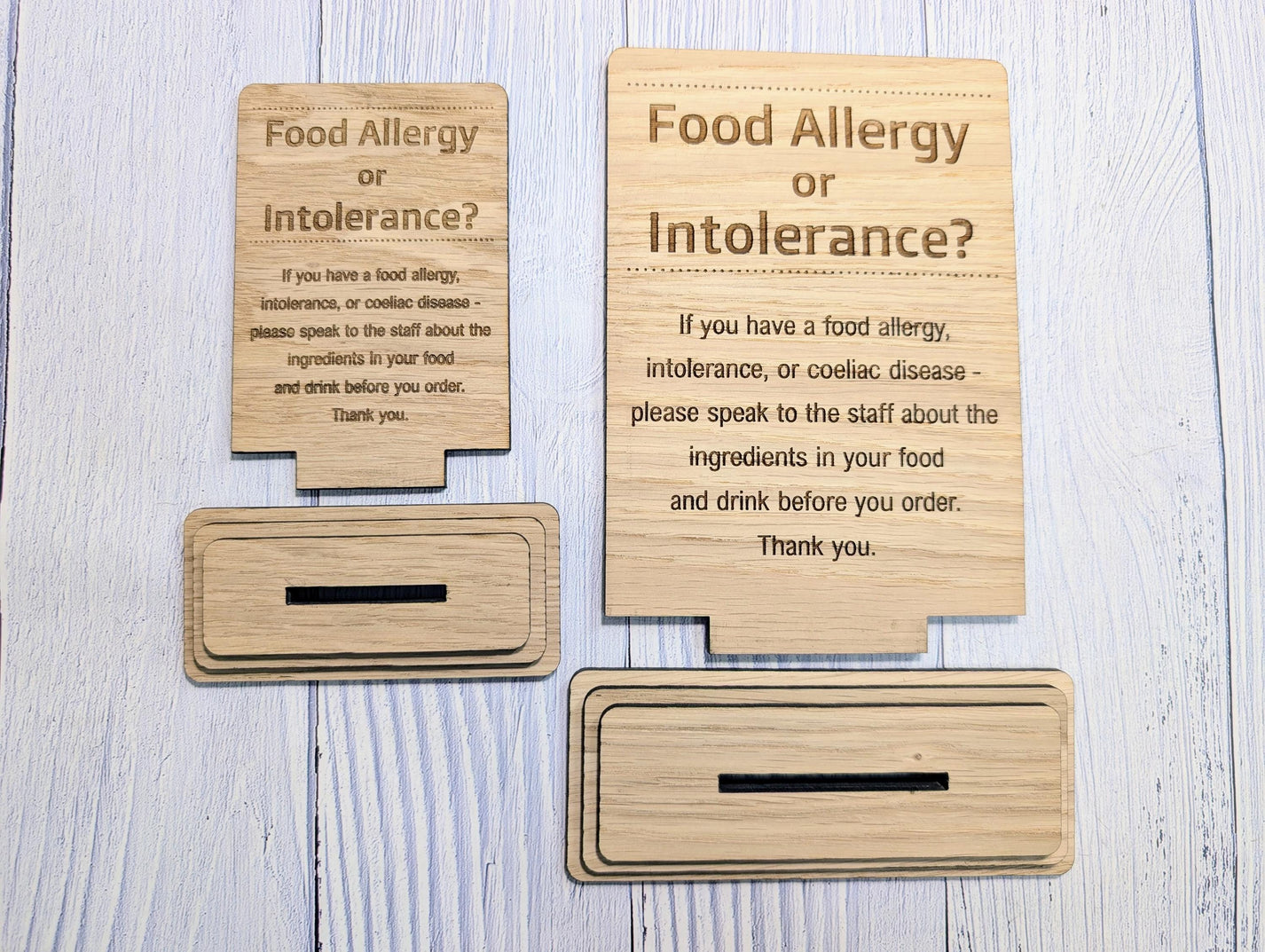 Custom Wood Food Allergy Sign - Café & Restaurant Notice – CherryGroveCraft