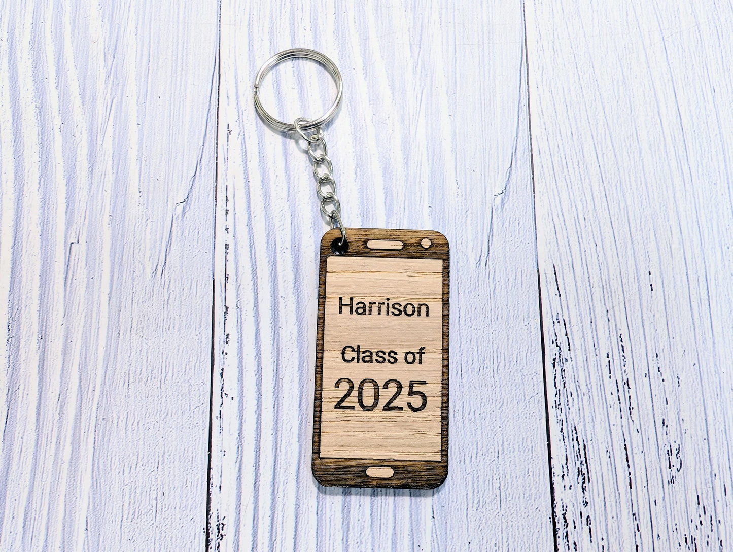 Personalised Student Keyring – "Class of Year" Teacher Gift, Mobile Phone Shape, End of Term Keepsake, Custom Class Gift, School Leavers