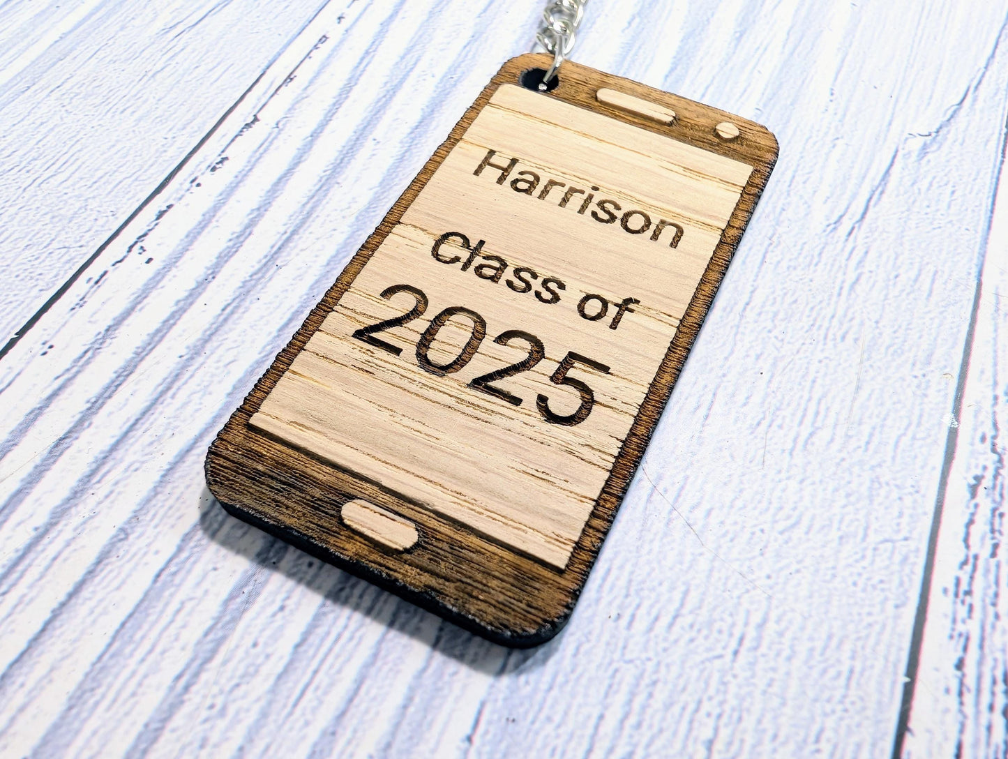 Personalised Student Keyring – "Class of Year" Teacher Gift, Mobile Phone Shape, End of Term Keepsake, Custom Class Gift, School Leavers