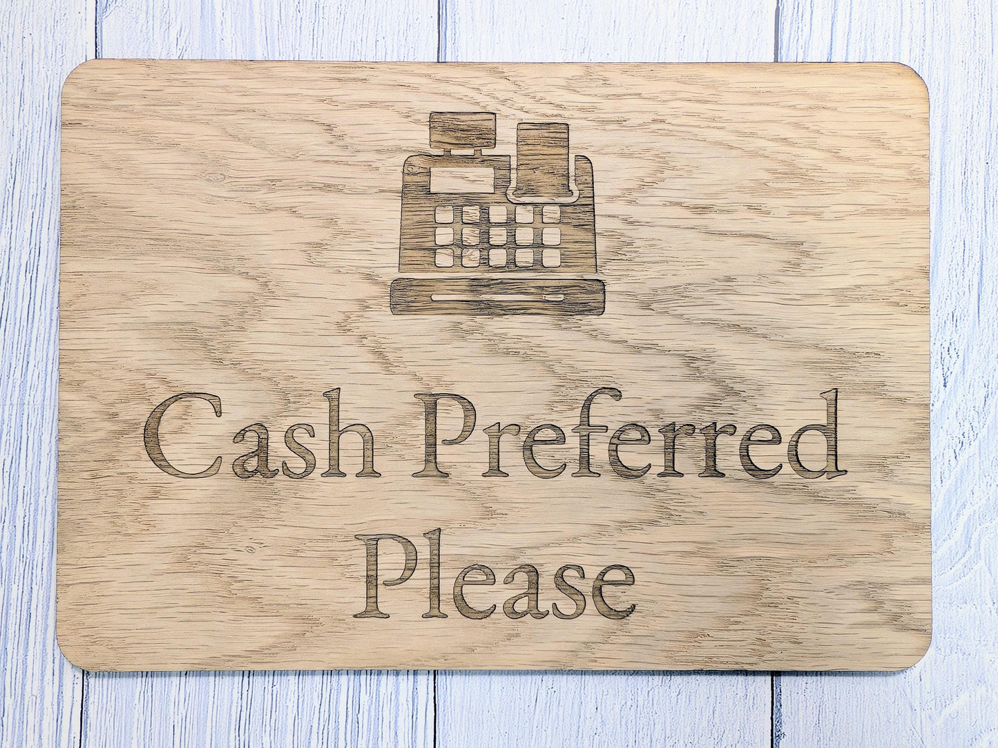 Cash Preferred Sign, Wooden Payment Sign, Small Business, Café, Market Stall, Shop, Hair Salon, Barber, Retail Counter, Craft Fair Display
