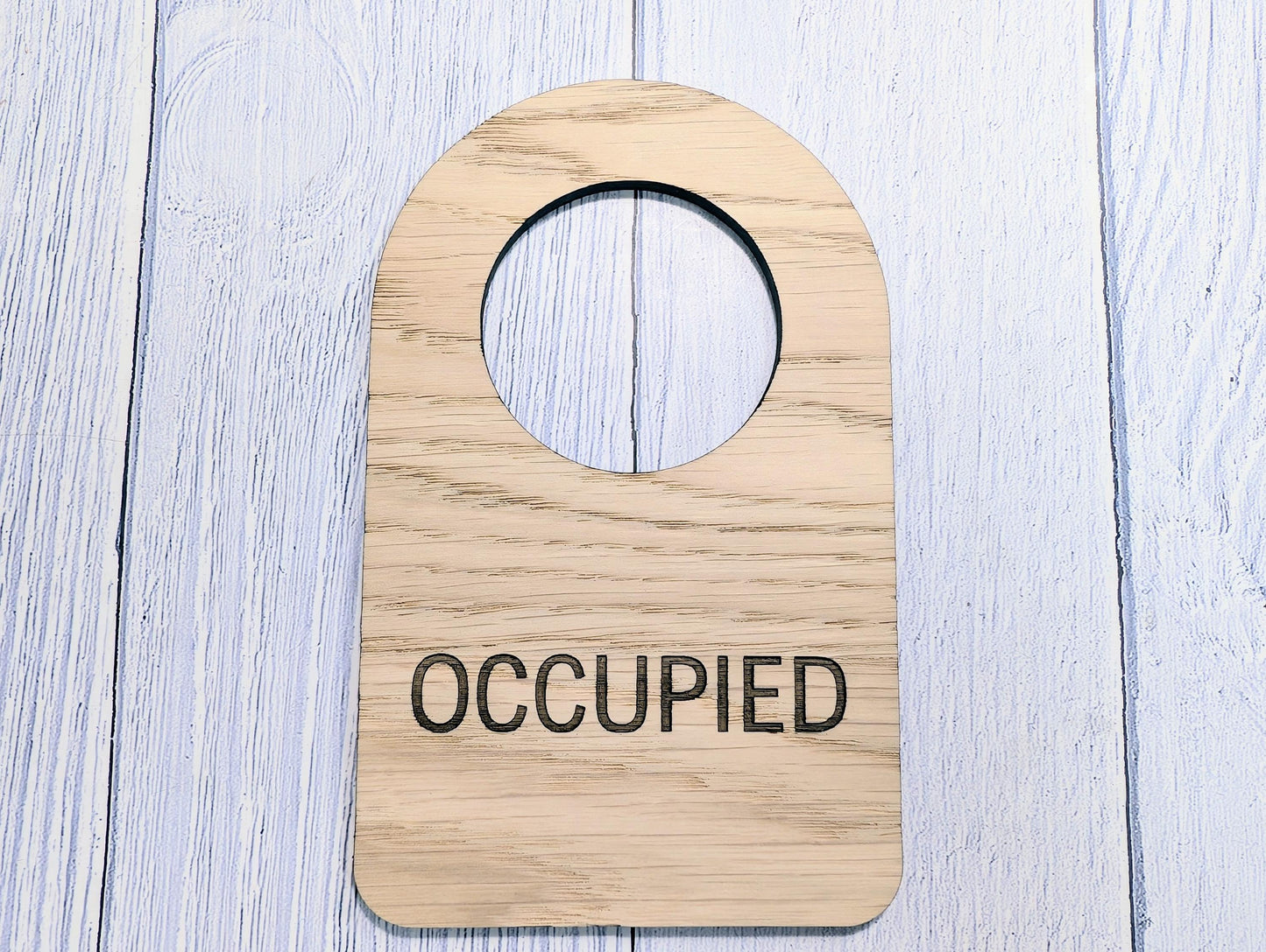 Occupied Door Hanger – Bamboo Do Not Disturb Sign – Eco Wooden Door Sign for Bathrooms, Loos, Offices – Plastic-Free Packaging