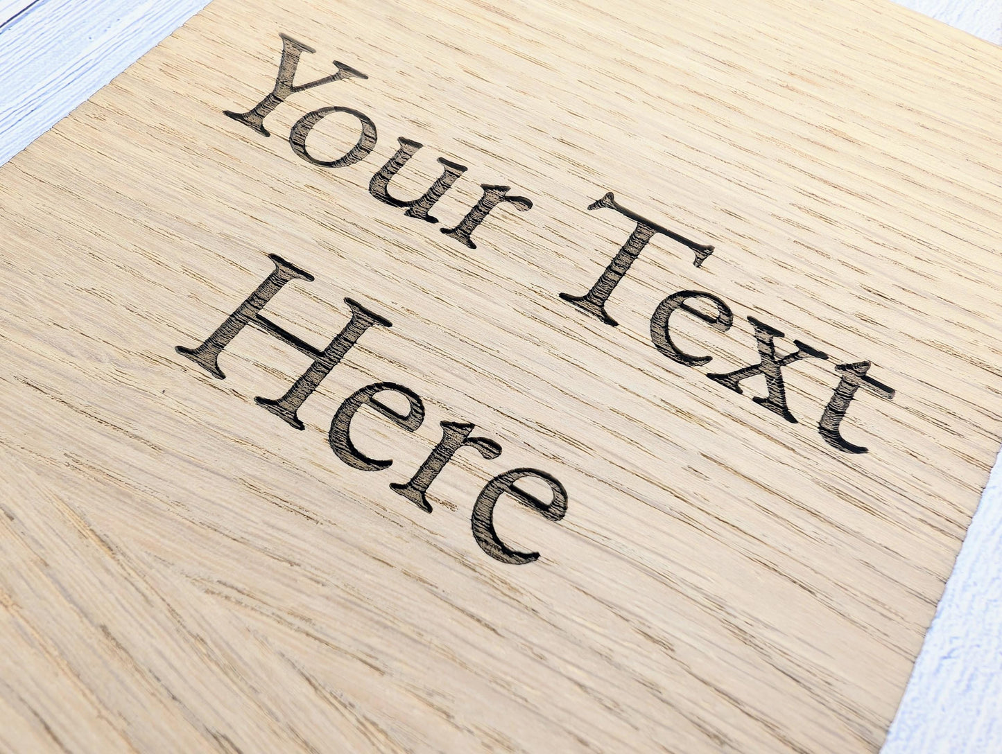 Personalised Oak Sign – Custom Text Portrait Plaque – Wooden Business or Home Sign – Natural Jute String, Hanging Door Sign, Wall Signage