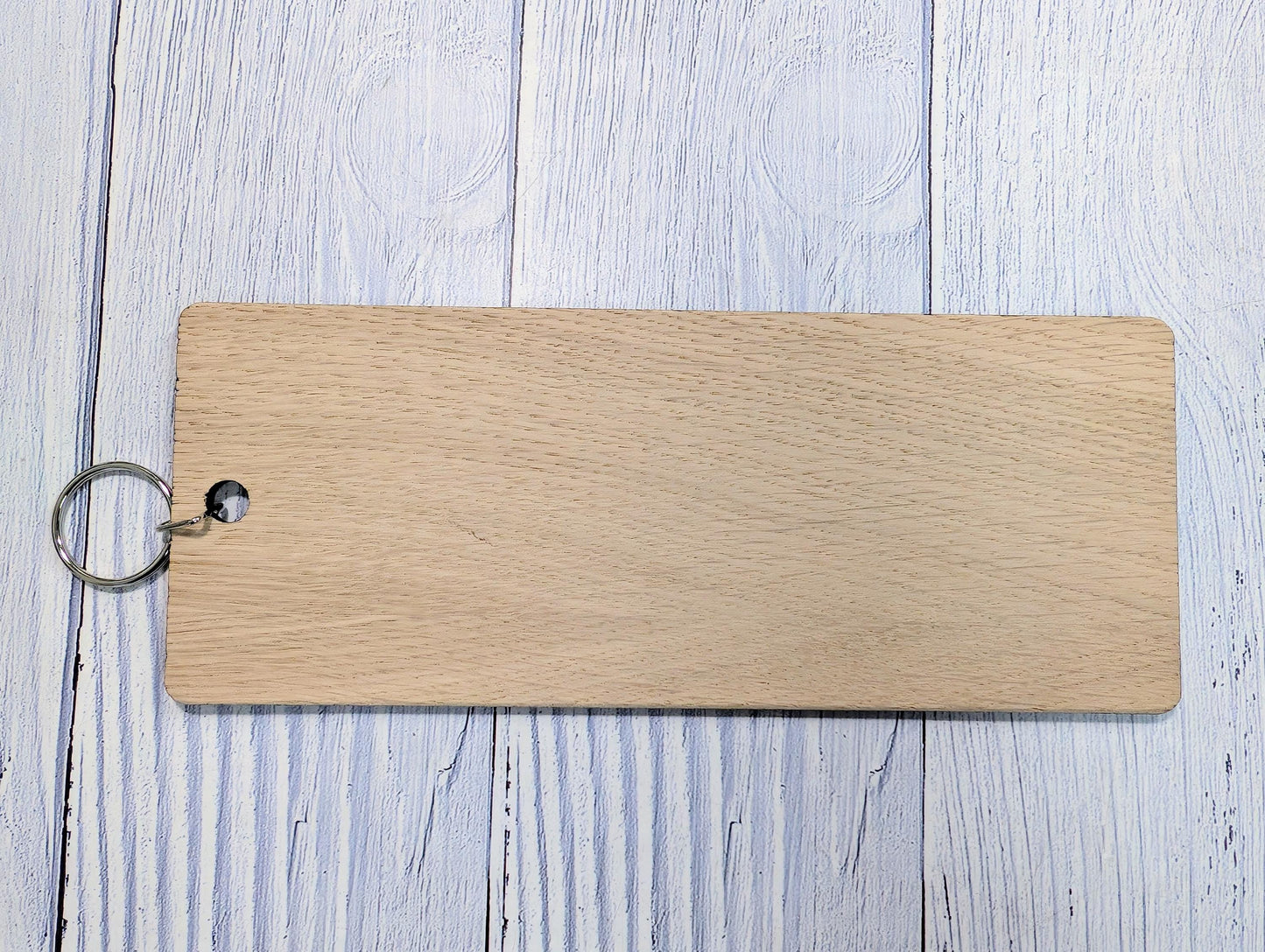 Spare Key Wooden Keyring – Extra Large 200x80mm Oak Veneer – Handmade in Wales, Eco Friendly Tag for Home, Guest or Holiday Let