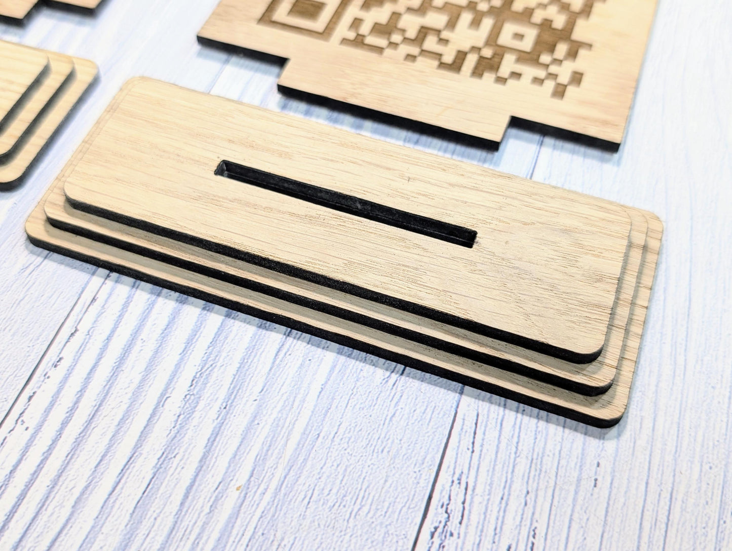 Custom Wooden Google Review Sign with QR Code | Business Review Plaque with Logo | Eco Friendly Point of Sale Display | 2 Sizes