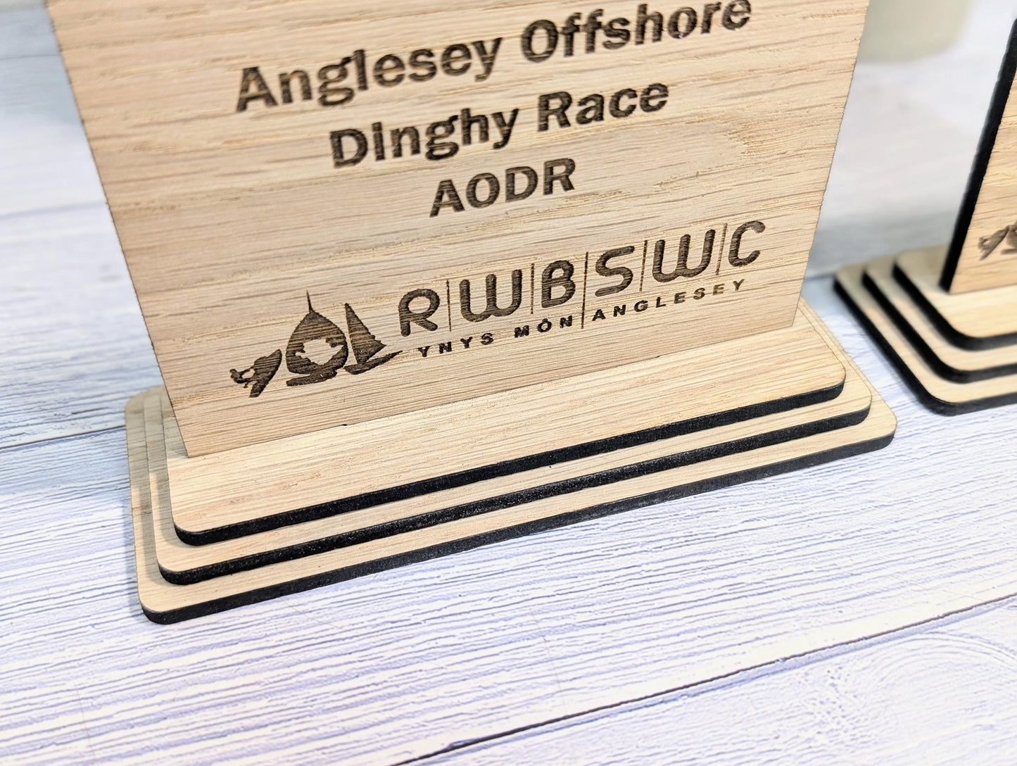 Freestanding Wooden Sports Award Trophy – Custom Text and Logo – Football, Rugby, Sailing, Netball, Cricket – Eco Friendly, 2 Sizes