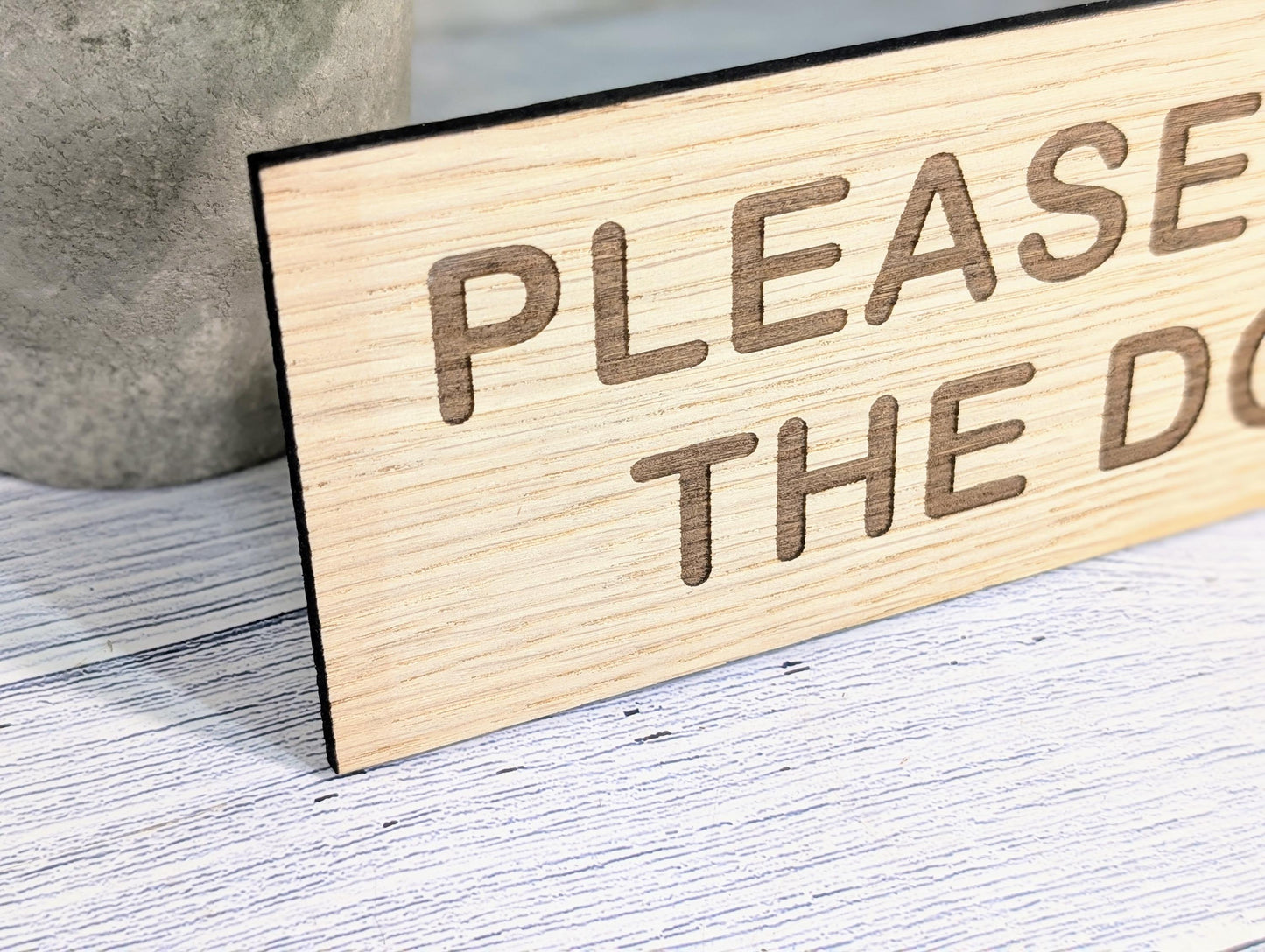 Personalised Oak Door Sign – Please Lock The Door or Custom Text | Wooden Plaque for Bathroom, Office or Shed | 4 Sizes – Eco Gift