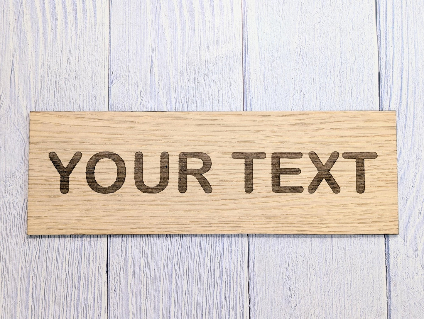 Personalised Oak Veneer Door Sign – Personalised with Custom Text | Wooden Wall Plaque for Office, Home or Study – 4 Sizes