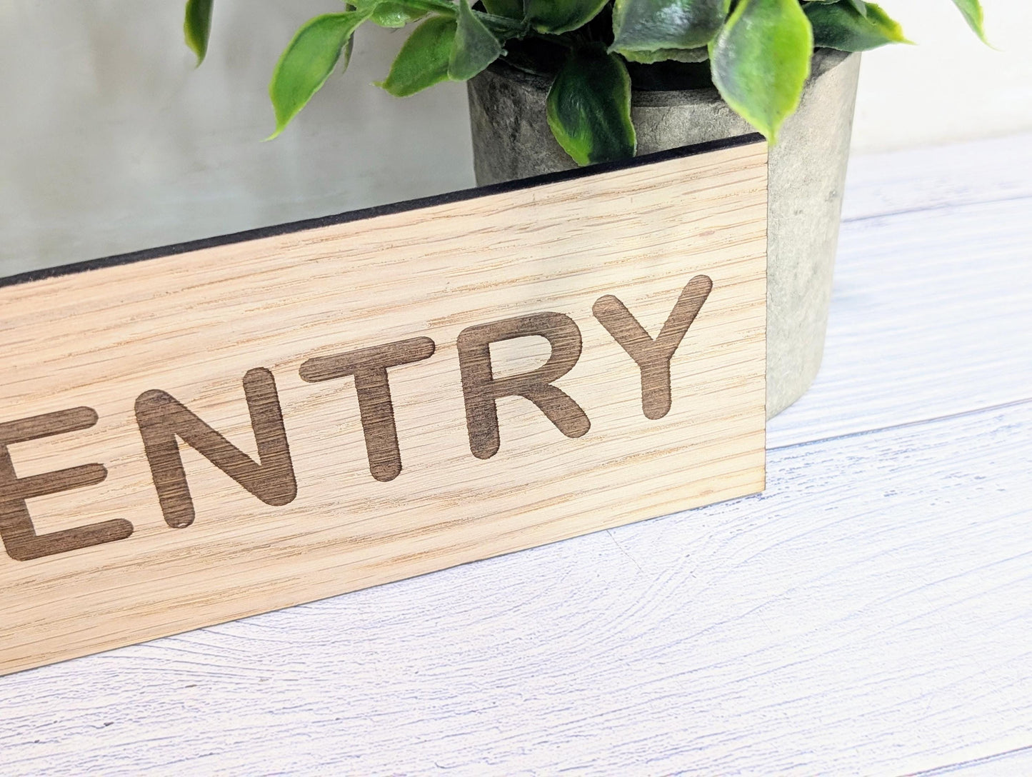 No Entry Sign | Personalised Wooden Door Sign | Oak | 4 Sizes