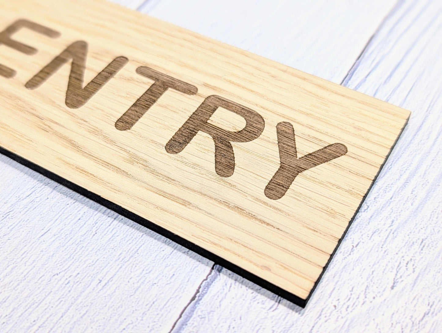 No Entry Sign | Personalised Wooden Door Sign | Oak | 4 Sizes