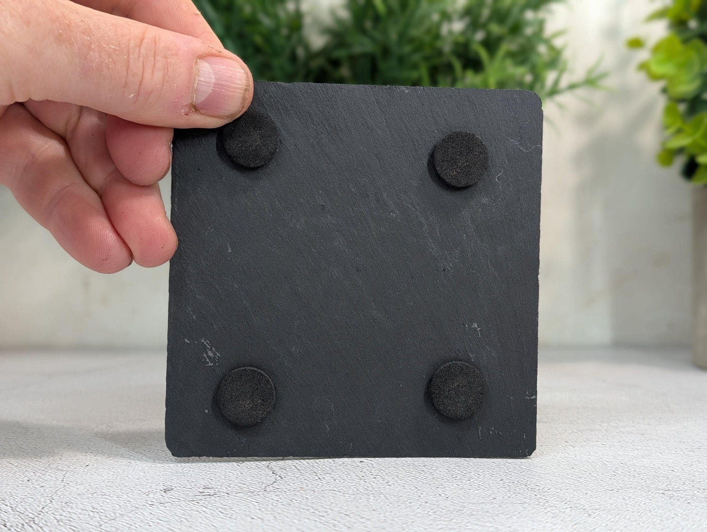 Custom Logo Slate Coaster – Branded Business Coaster, Engraved Drink Mat for Shops, Salons, Cafés, Pubs, Restaurants, Handmade in Wales