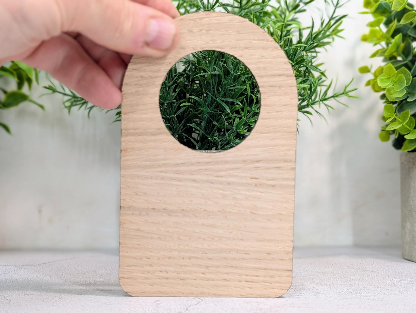 Caution Biohazard Door Hanger – Oak Veneered Sign with Symbol, Indoor Use Only, Plastic-Free Packaging,  Handmade from Wood