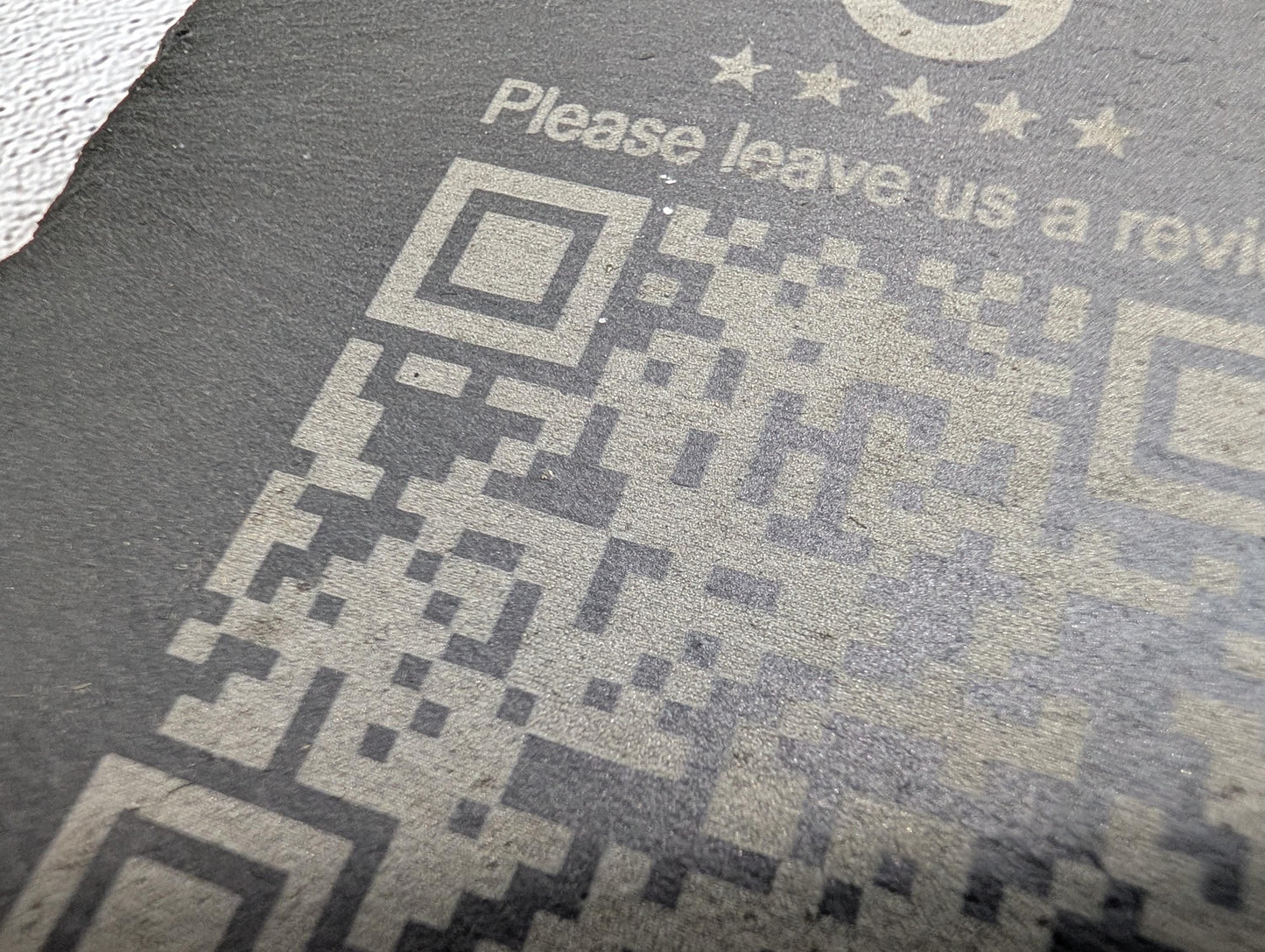 Google Review Slate Coaster – Engraved QR Code Review Gift for Businesses, Handmade in Wales, Plastic-Free Packaging