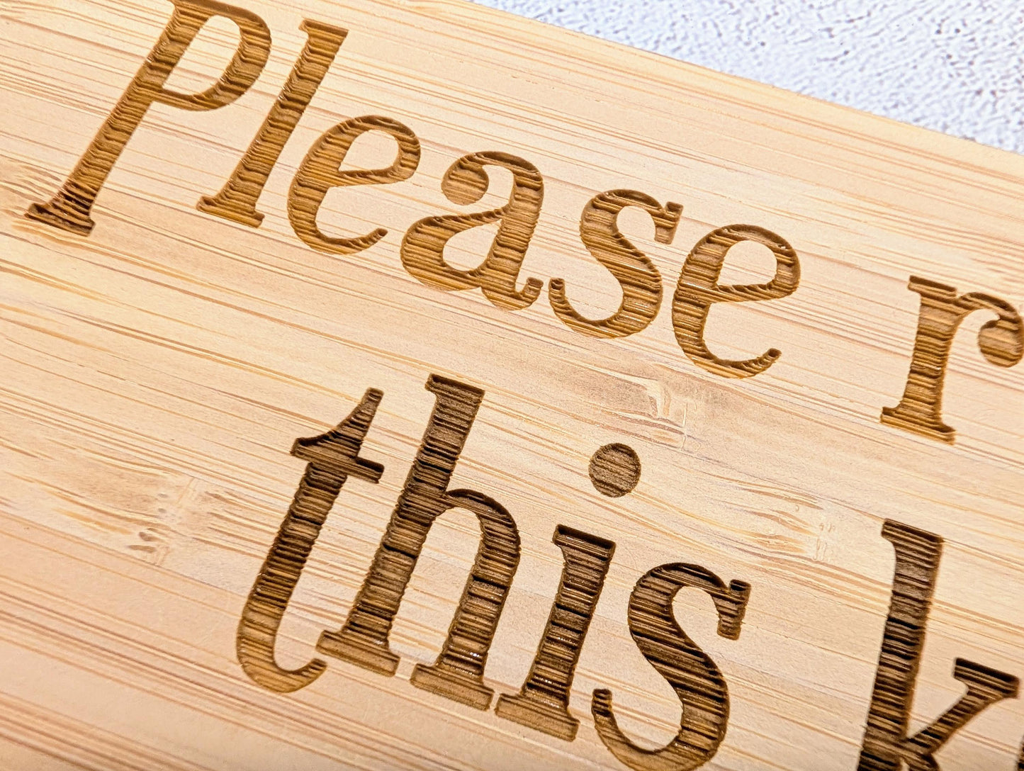 Please Return This Key Bamboo Keyring | XL 200x80mm | FSC