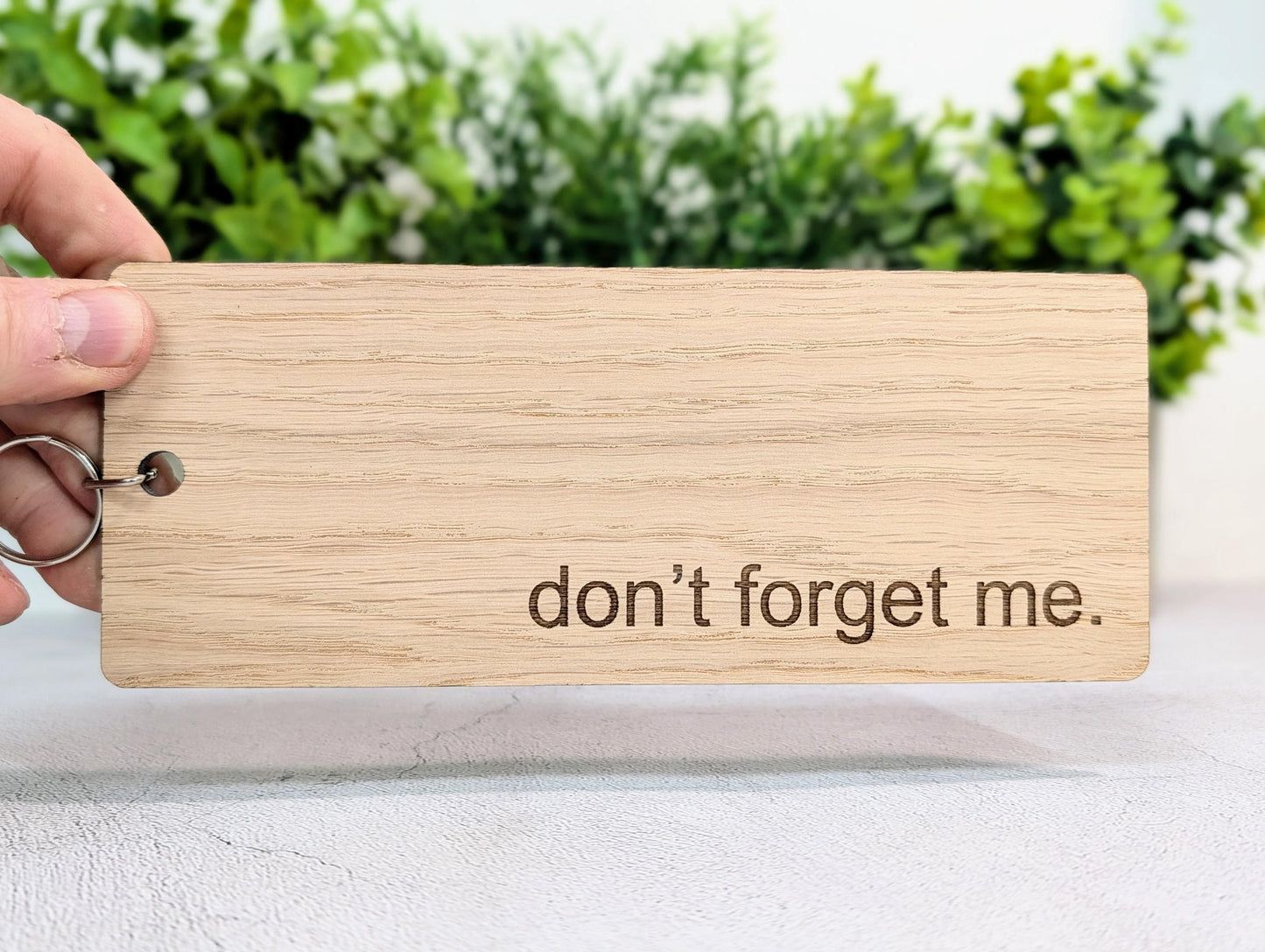 Don't Forget Me Keyring | Oak | XL 200x80mm | Hotels & Offices