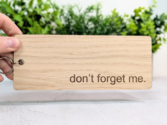 Don't Forget Me Keyring | Oak | XL 200x80mm | Hotels & Offices