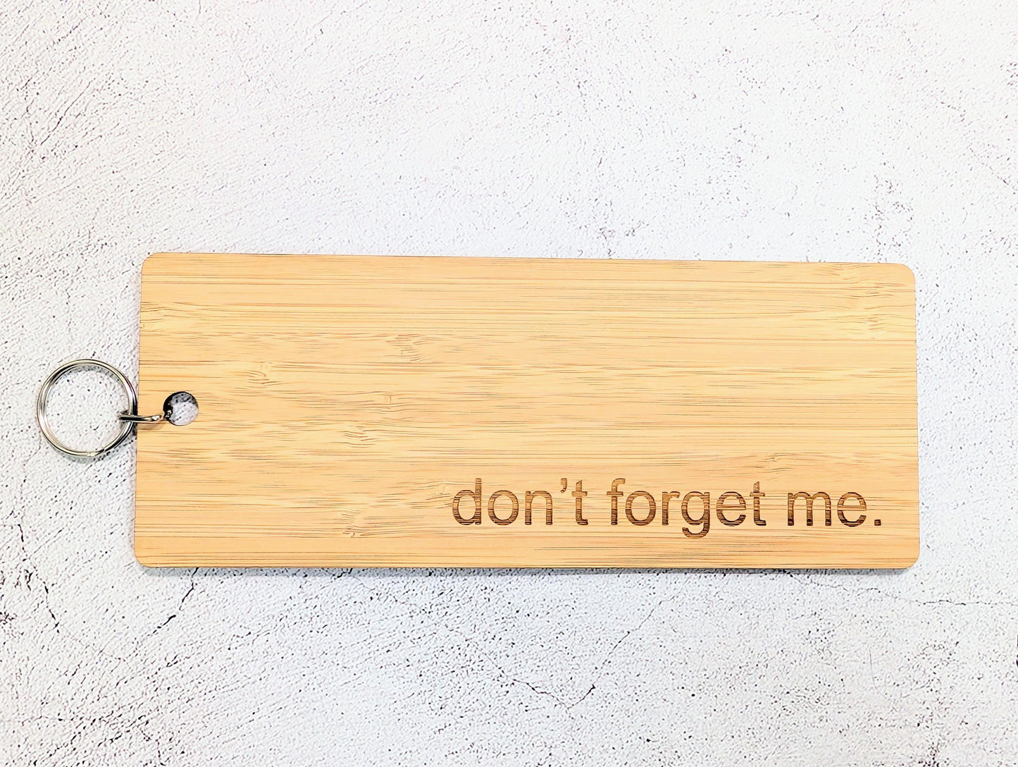 Don’t Forget Me Keyring – Extra Large 200×80mm Bamboo Wooden Key Tag, Engraved Eco Key Fob for Hotels, Offices & Homes, Handmade in Wales