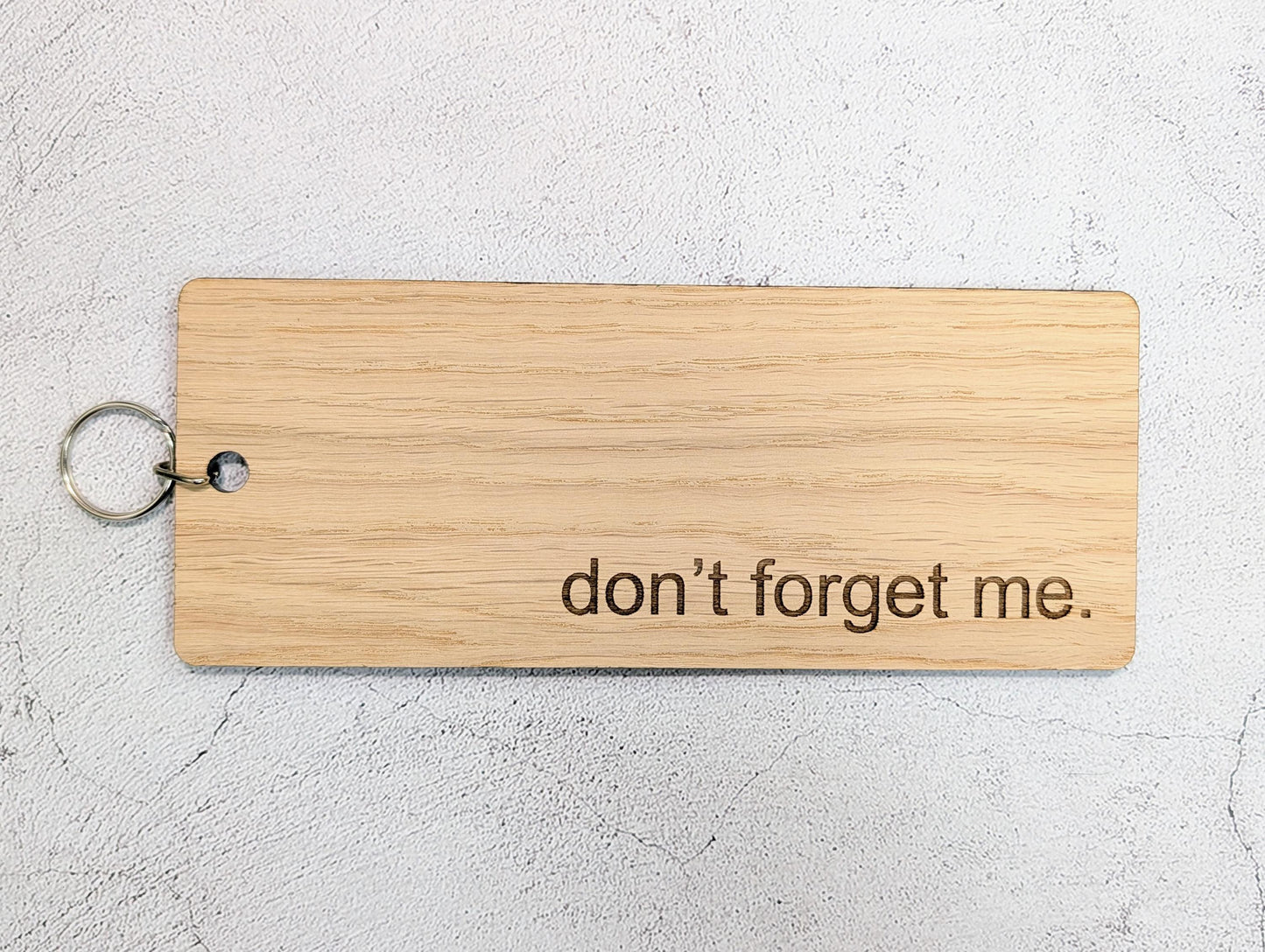 Don't Forget Me Keyring | Oak | XL 200x80mm | Hotels & Offices