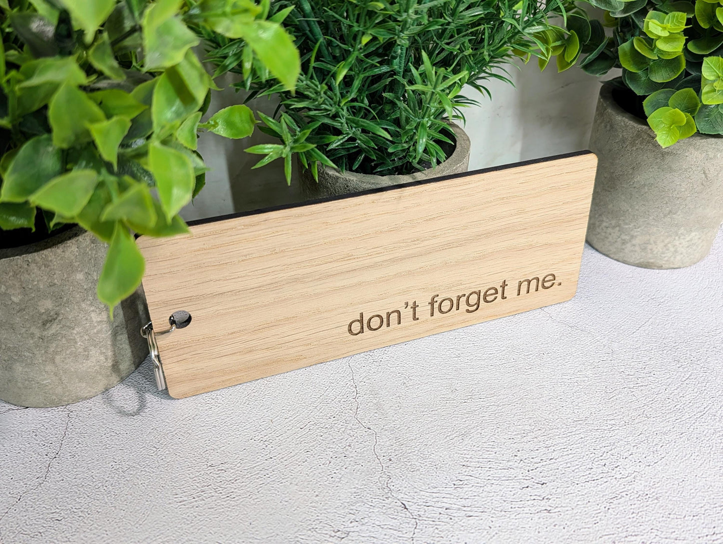 Don't Forget Me Keyring | Oak | XL 200x80mm | Hotels & Offices