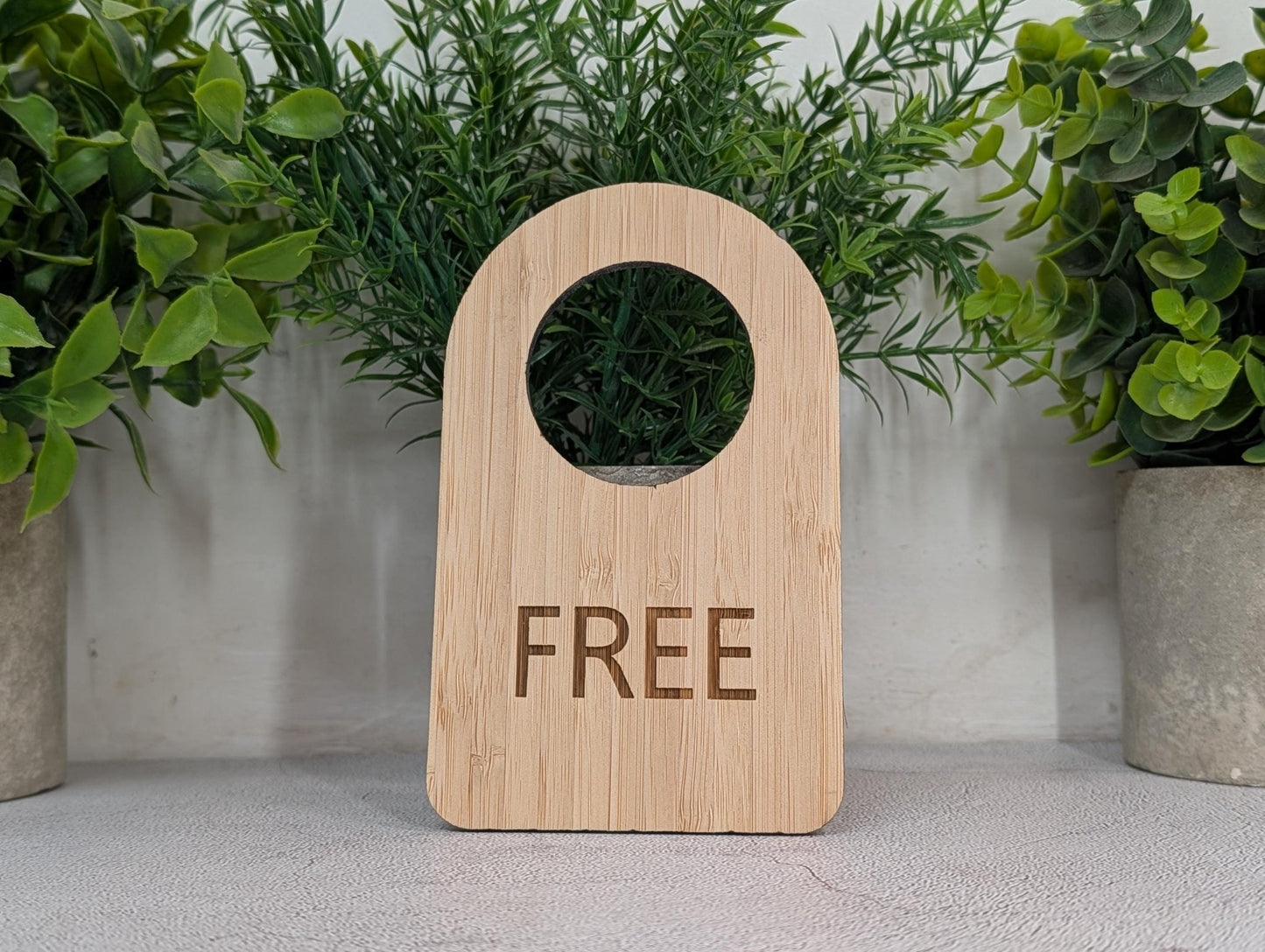 5mm bamboo In Use / Free hanger on a therapy room door