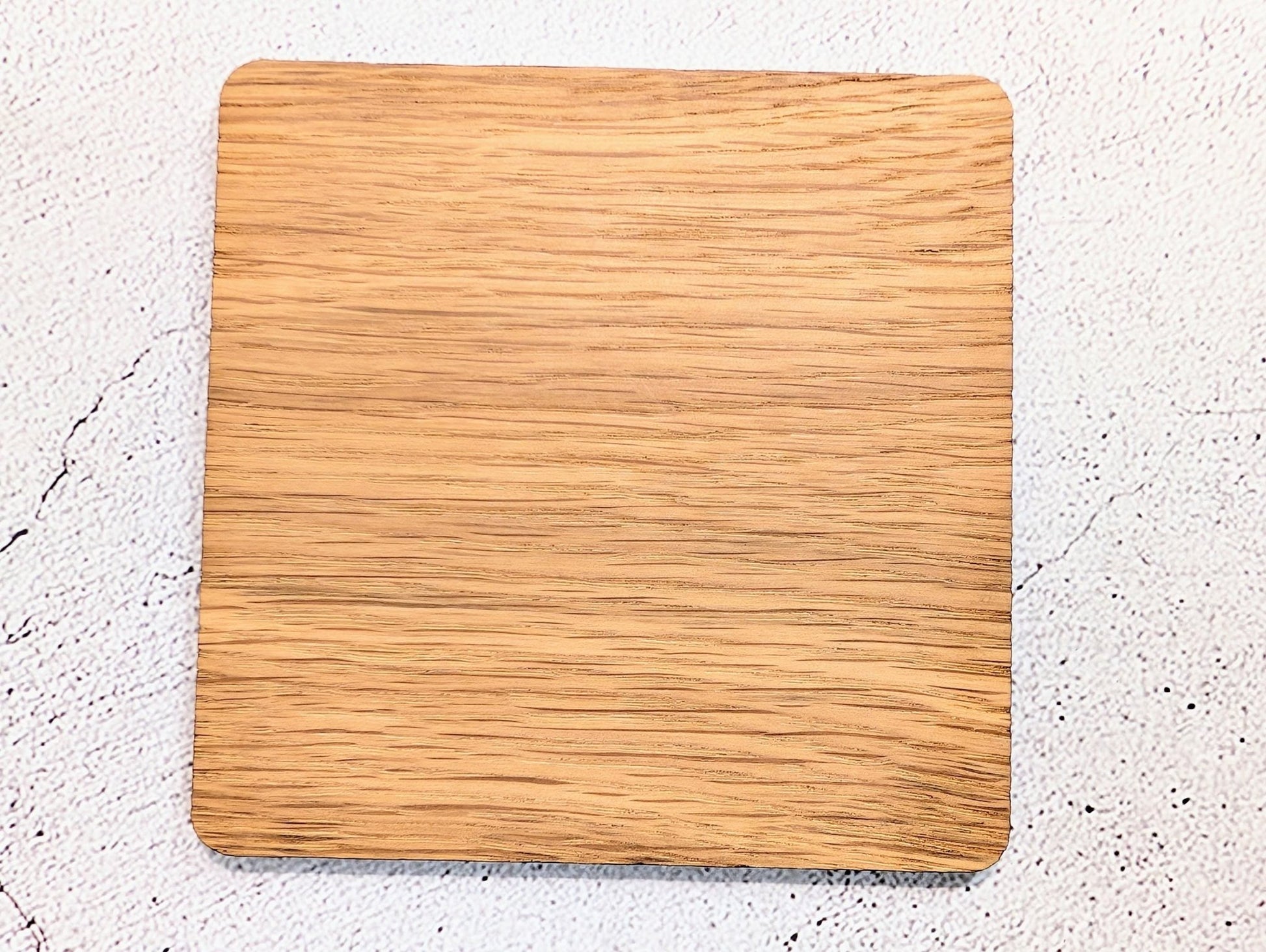 Single Instagram QR code coaster — oak veneer, Danish oiled, pack of 1, made to order in Wales
