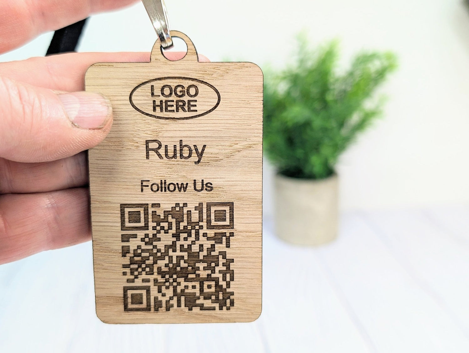 Interactive QR Code Eco-Friendly Portrait Name Badges with Eco Lanyards - Personalised Name, Company and Logo - Event, Exhibition Badges - CherryGroveCraft