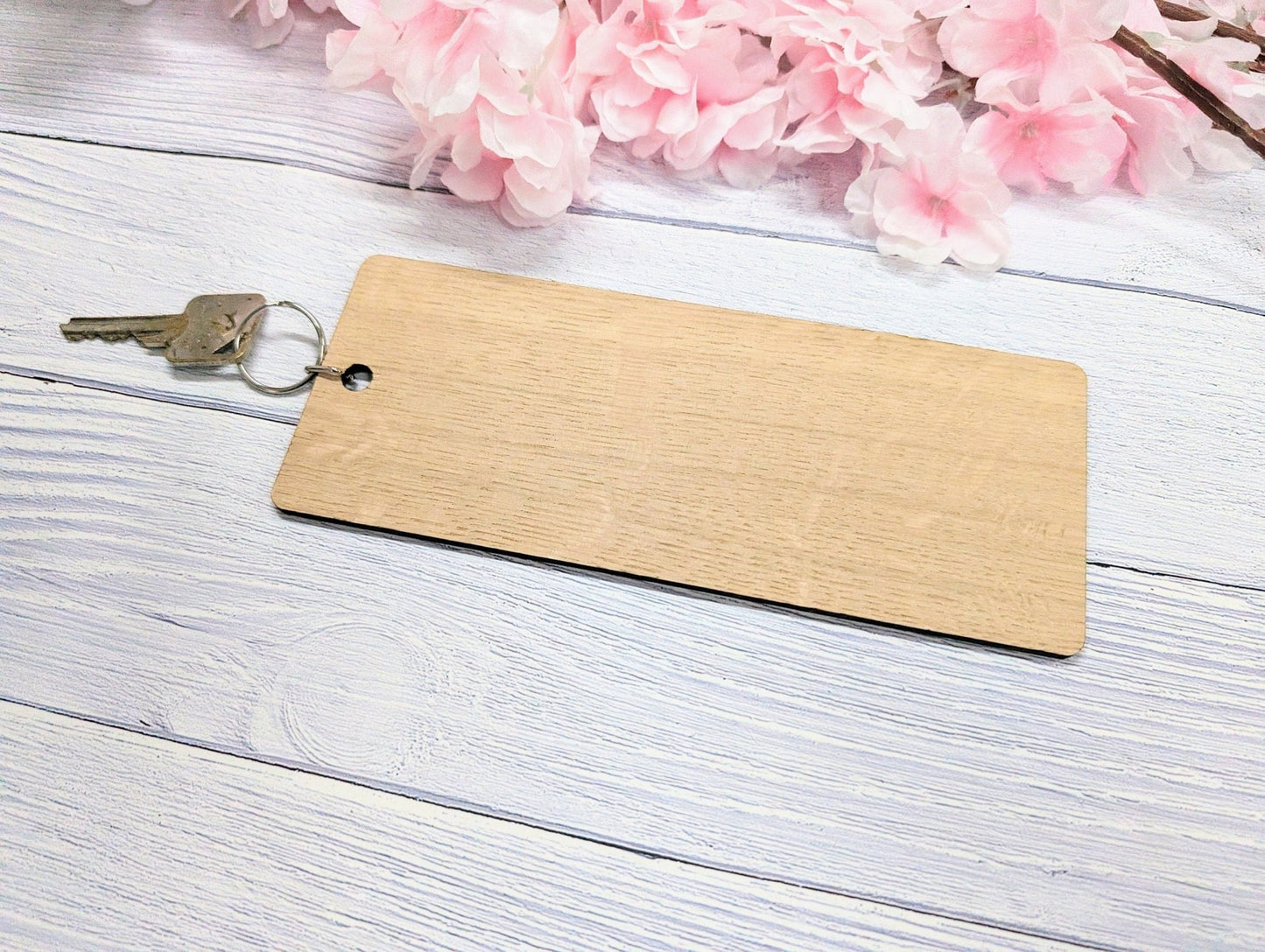 Key to Happiness - Wooden Keyring - Extra - Large 200x80mm – Inspirational Gift Idea, Motivational Gift - CherryGroveCraft