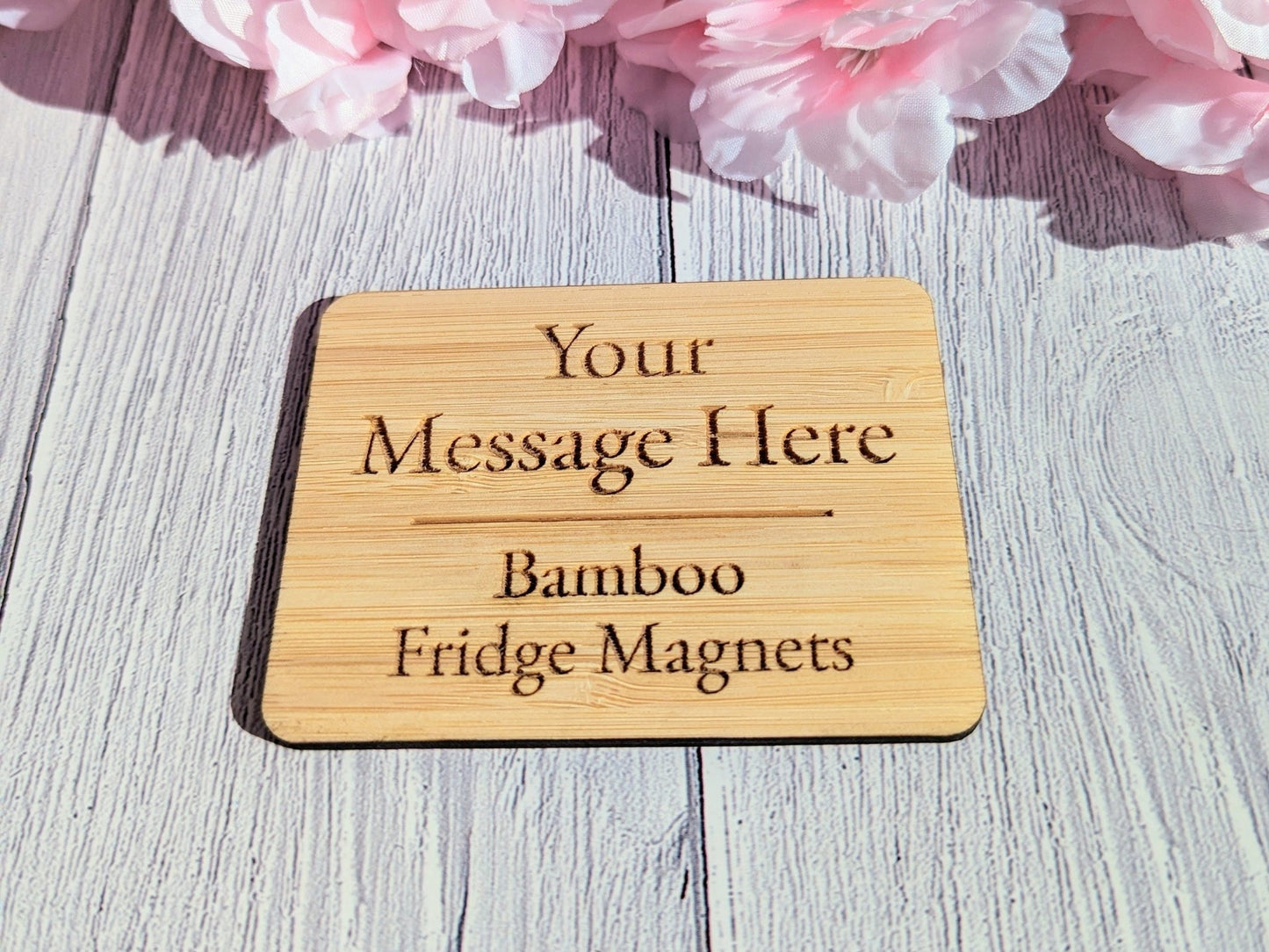 Personalised Bamboo Fridge Magnets | Sustainable Fridge Magnets | Sustainable Gift for All Occasions, 3 Sizes, Eco - Friendly Gift - CherryGroveCraft