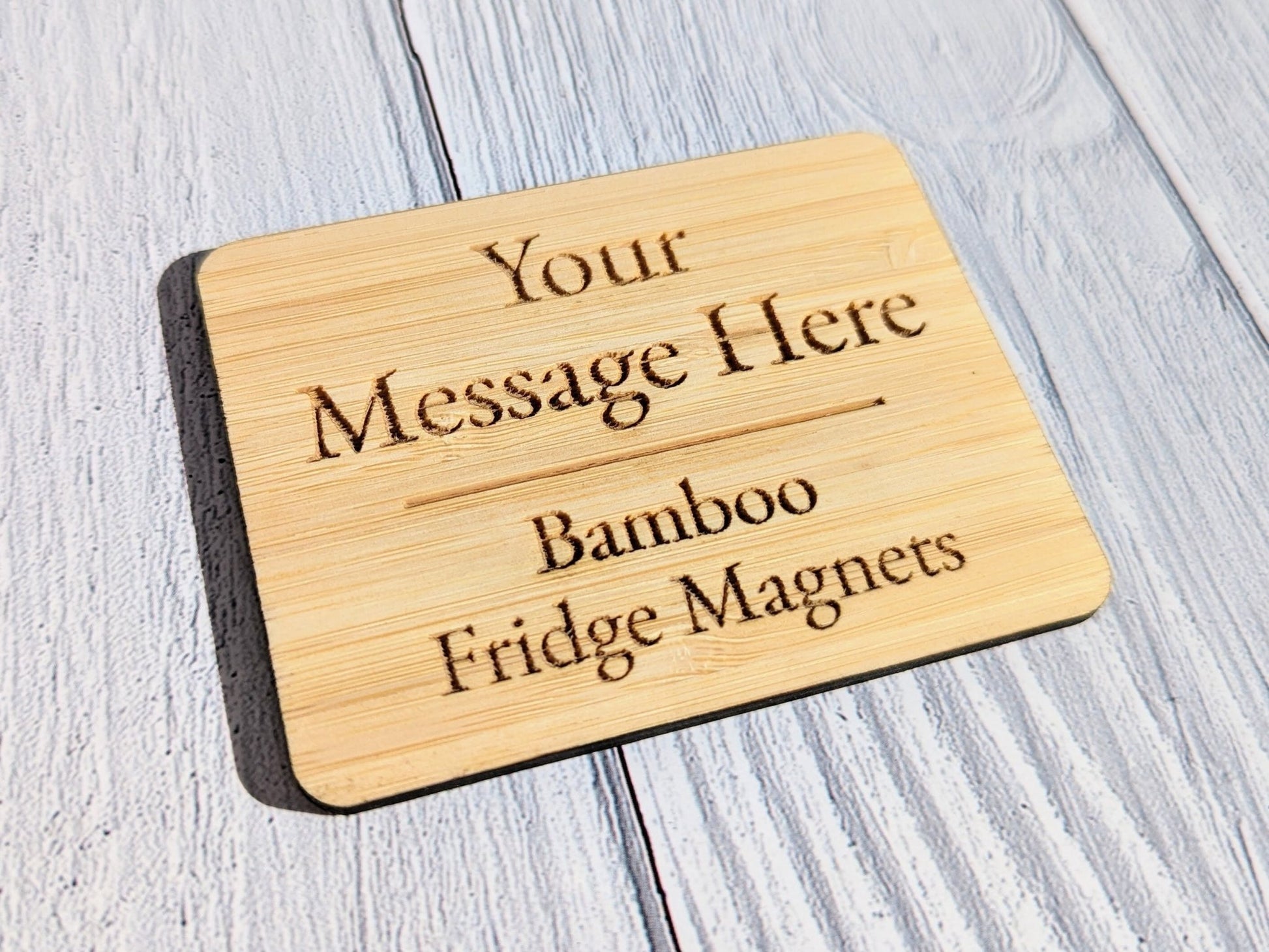 Personalised Bamboo Fridge Magnets | Sustainable Fridge Magnets | Sustainable Gift for All Occasions, 3 Sizes, Eco - Friendly Gift - CherryGroveCraft