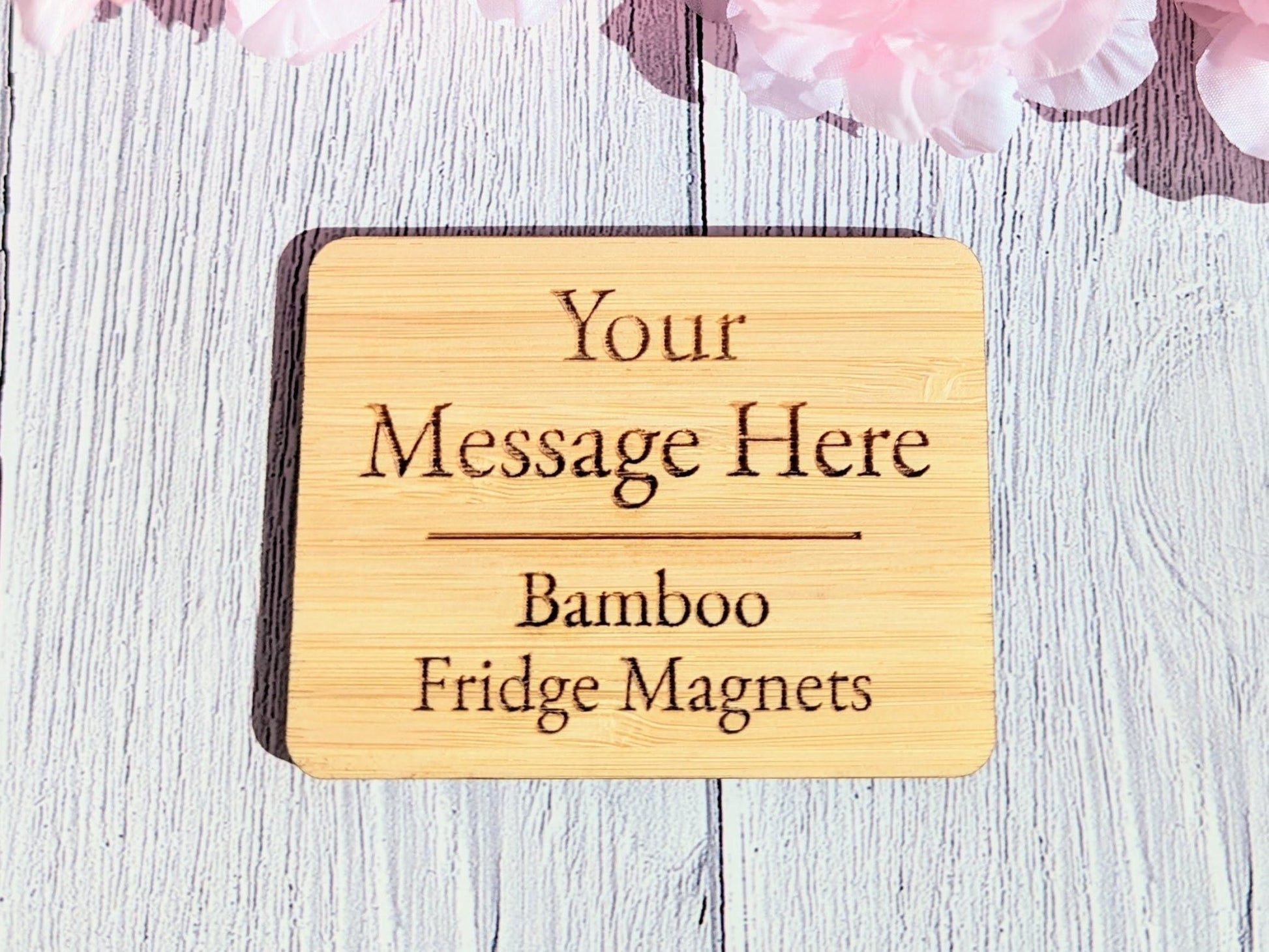 Personalised Bamboo Fridge Magnets | Sustainable Fridge Magnets | Sustainable Gift for All Occasions, 3 Sizes, Eco - Friendly Gift - CherryGroveCraft