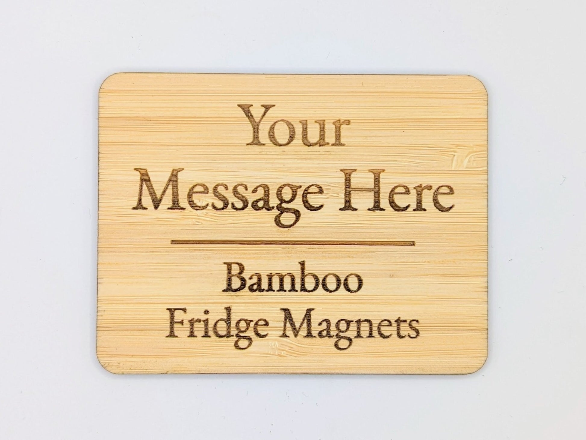 Personalised Bamboo Fridge Magnets | Sustainable Fridge Magnets | Sustainable Gift for All Occasions, 3 Sizes, Eco - Friendly Gift - CherryGroveCraft