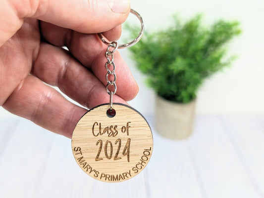 Personalised "Class of" Student Keyrings, School Name, Oak School Key Chains, Students Gifts | Gifts from Teacher, End of Term, End-of-Year - CherryGroveCraft
