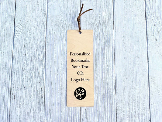 Personalised Engraved Wooden Book Mark | Logo Engraved Bookmark | Custom Book Mark | Corporate Gifts | Branded Bookmark | Bookshop Branding - CherryGroveCraft