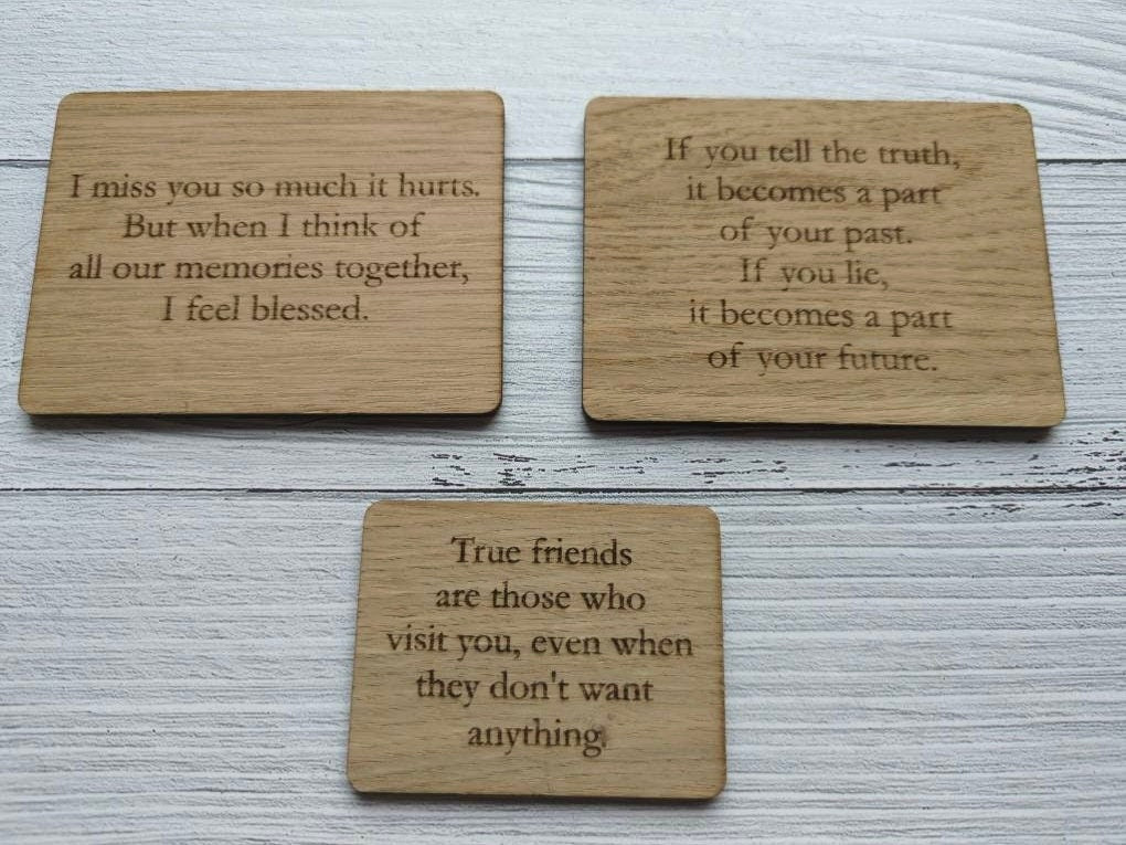 Personalised Fridge Magnets, Wooden Rustic Gift, 3 Sizes, Wooden Fridge Magnet, Oak - CherryGroveCraft