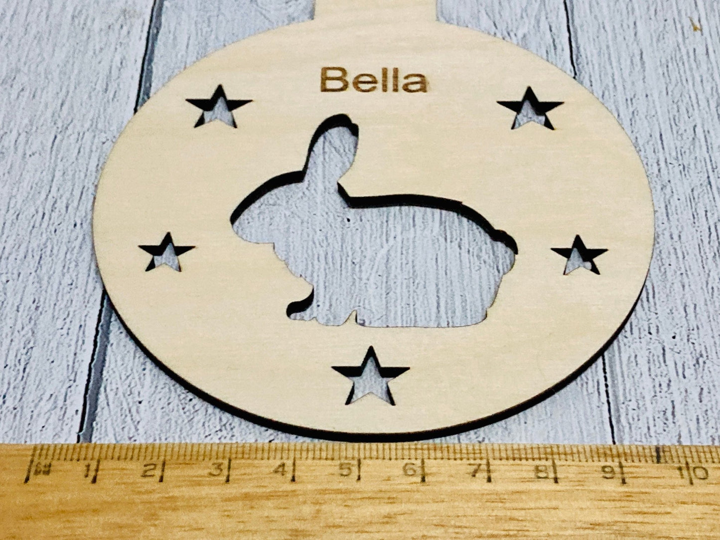 Personalised guinea pig Christmas bauble hanging as a tree decoration — 10cm birch