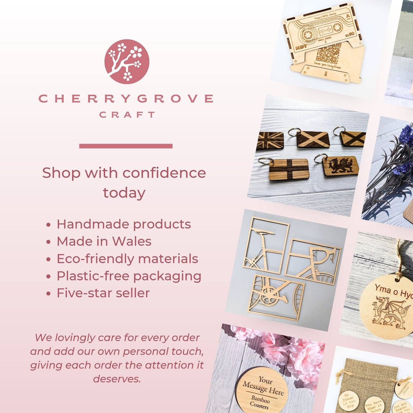 Personalised Husky Christmas Bauble in Oak Veneer MDF - Rustic Jute String - Stars or Hearts Cut - Out - CherryGroveCraft