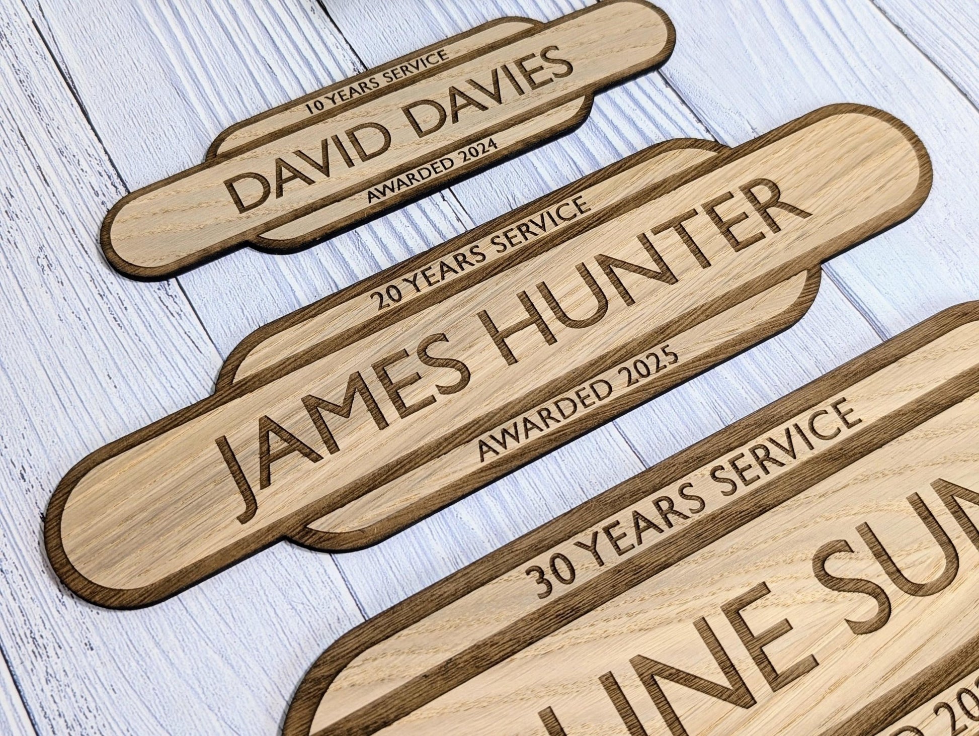 Personalised Long Service Award - Railway Station Themed Sign - British Rail - Oak MDF - Custom Text, 4 Sizes - Eco - Friendly, Train Style - CherryGroveCraft