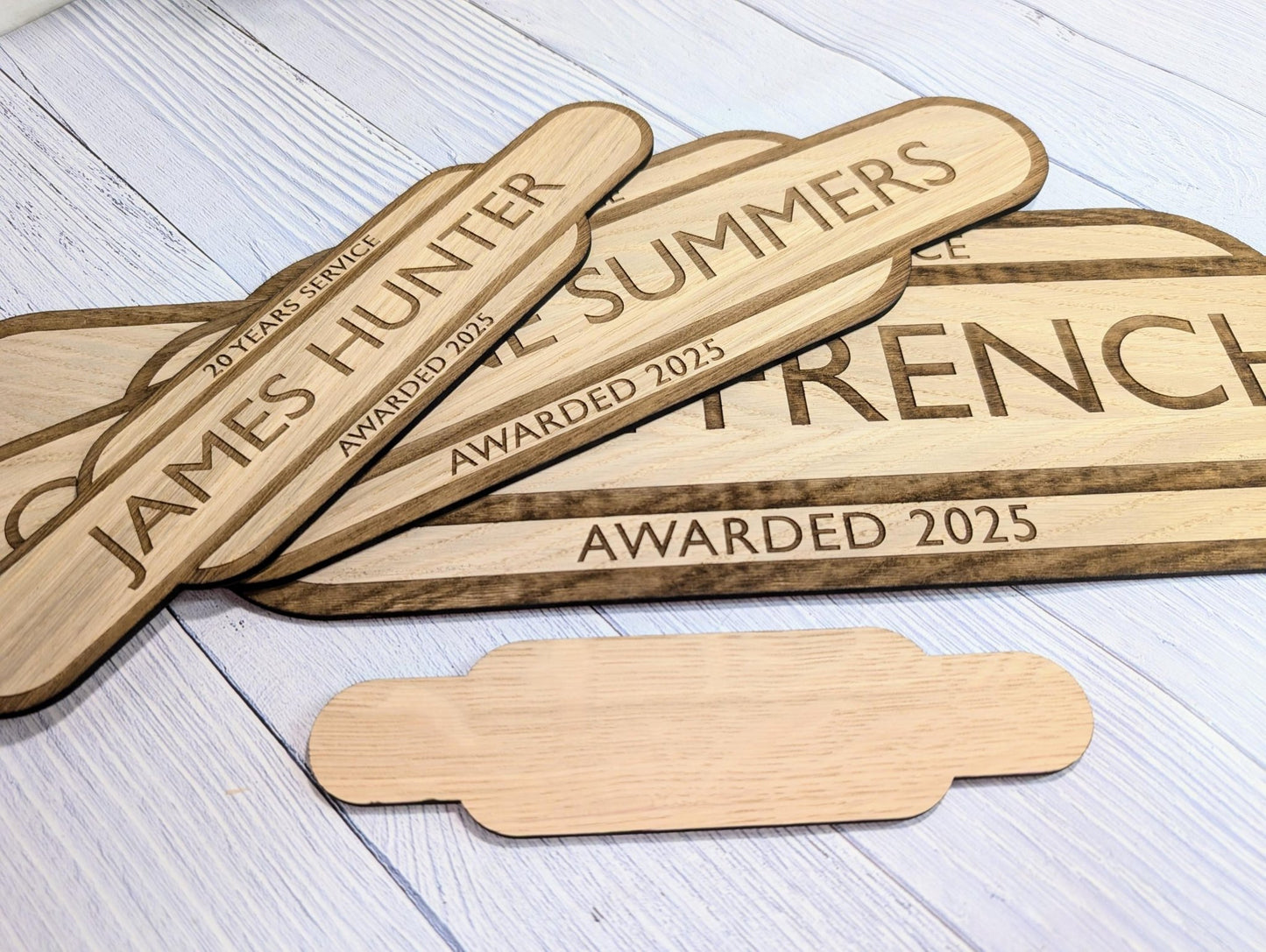 Personalised Long Service Award - Railway Station Themed Sign - British Rail - Oak MDF - Custom Text, 4 Sizes - Eco - Friendly, Train Style - CherryGroveCraft