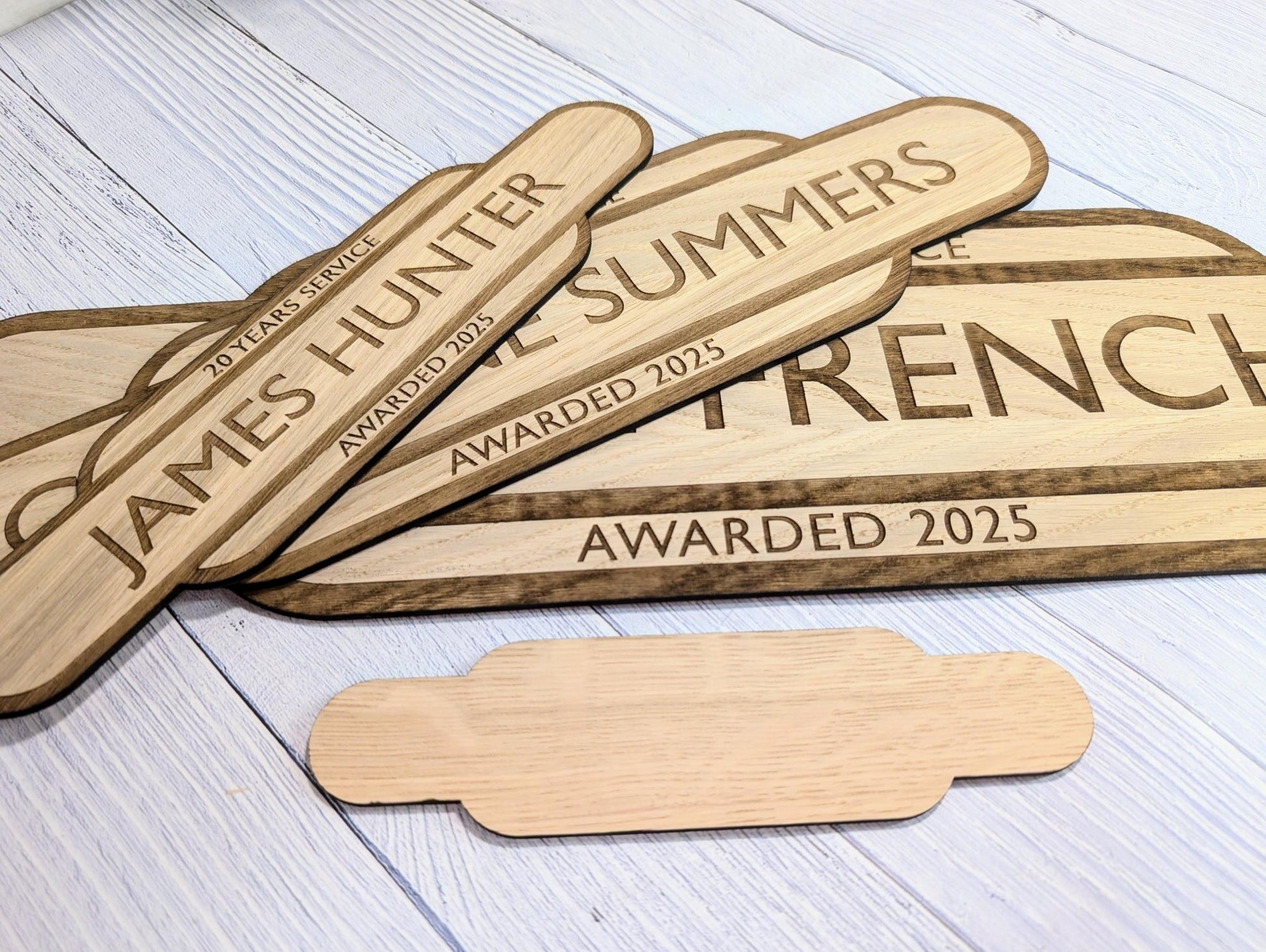 Personalised Long Service Award - Railway Station Themed Sign - British Rail - Oak MDF - Custom Text, 4 Sizes - Eco - Friendly, Train Style - CherryGroveCraft