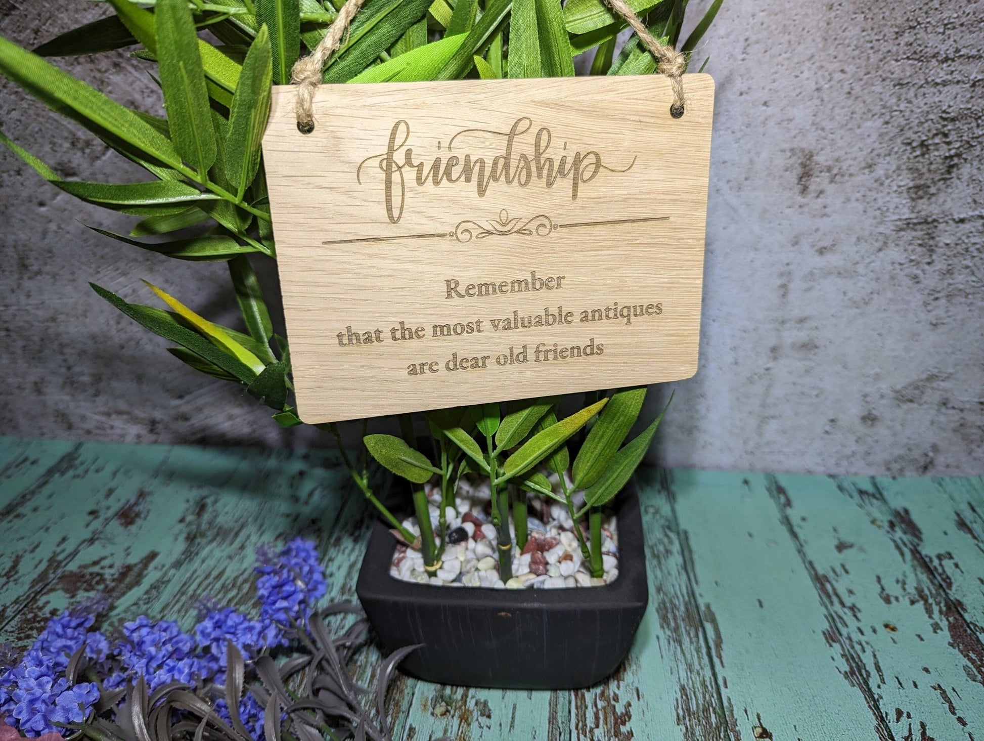 Personalised Oak Friendship Sign - Unique Hanging Wooden Gift - CherryGroveCraft