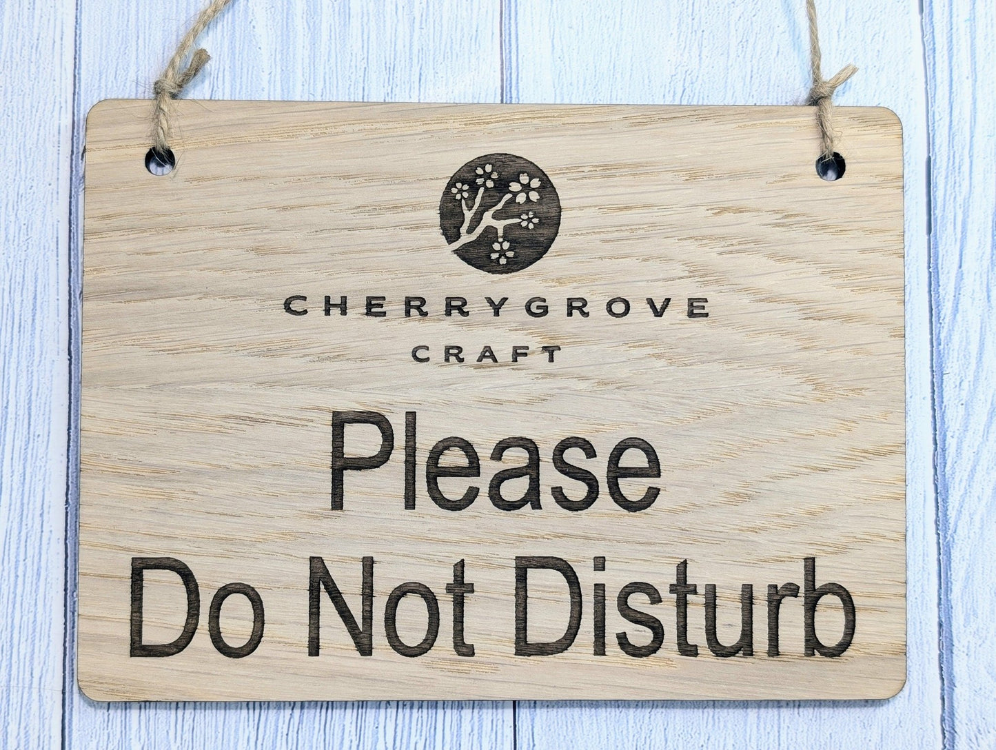 Personalised "Please Do Not Disturb" Hanging Sign - 4 Sizes, Add Your Text or Logo, Personalised Wooden Hanging Sign, Door Sign - CherryGroveCraft