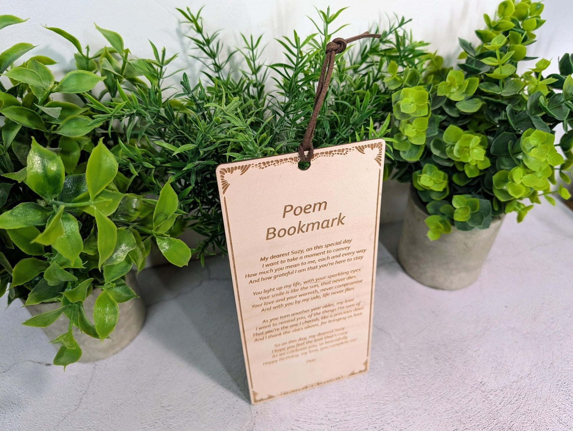 Personalised Poem Bookmark – Engraved Wooden Bookmark, Custom Message or Poem, FSC Birch Plywood, Handmade Gift for Book Lovers - CherryGroveCraft